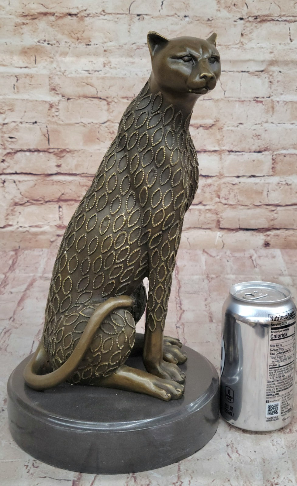 Genuine Bronze Jaguar Sculpture by Henry Moore Wildlife Collectible Figurine Figure
