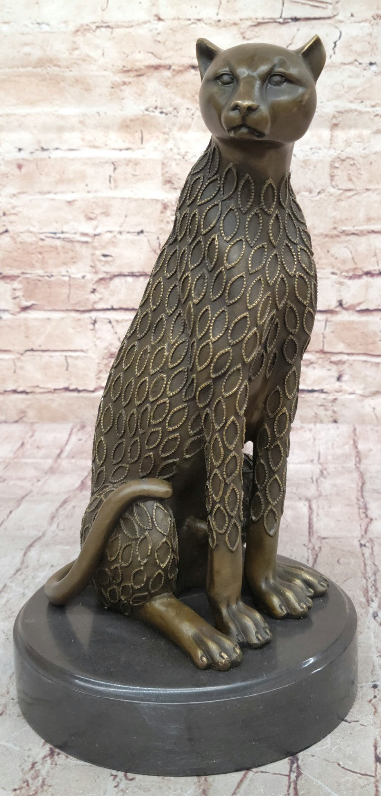 Genuine Bronze Jaguar Sculpture by Henry Moore Wildlife Collectible Figurine Figure