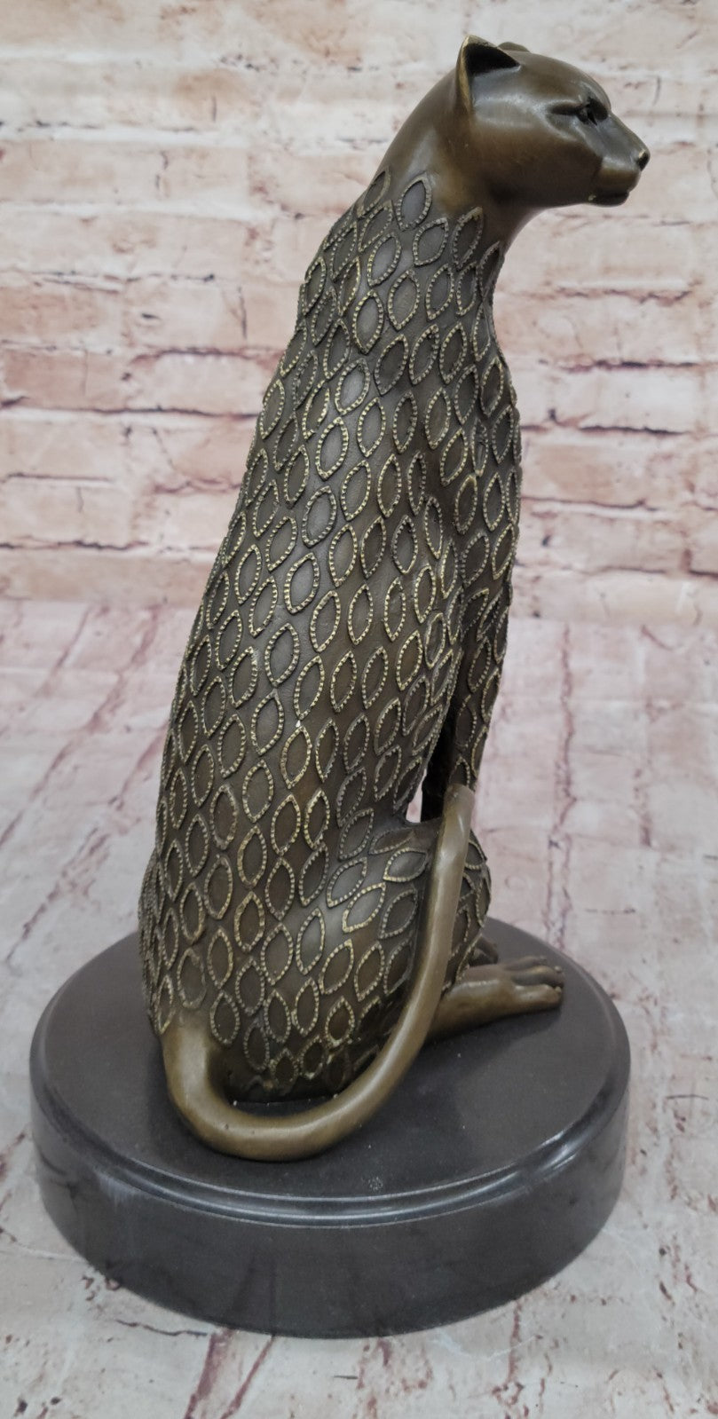 Genuine Bronze Jaguar Sculpture by Henry Moore Wildlife Collectible Figurine Figure