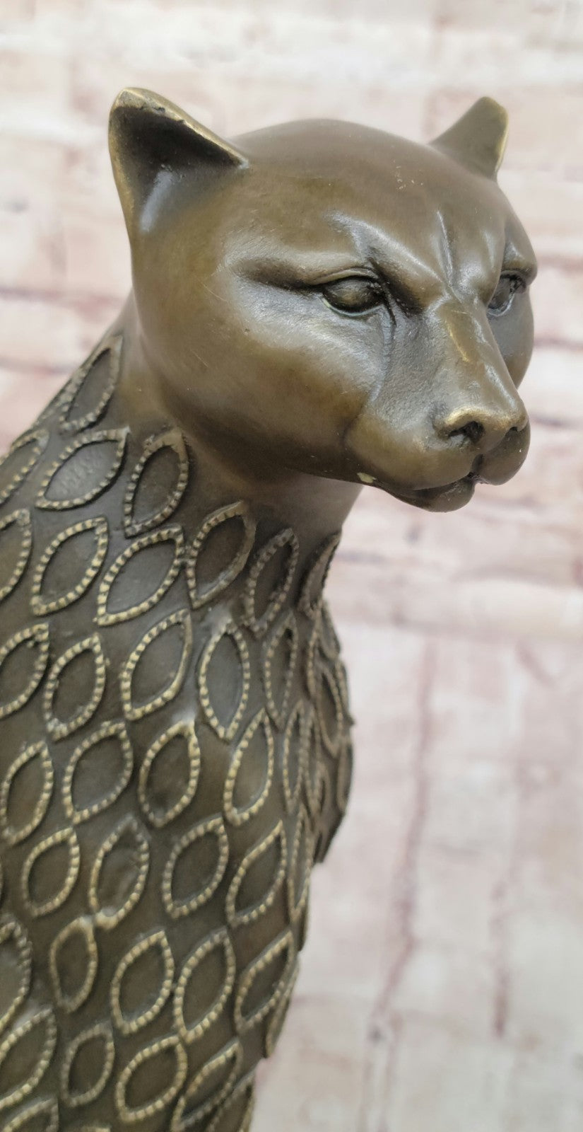 Genuine Bronze Jaguar Sculpture by Henry Moore Wildlife Collectible Figurine Figure