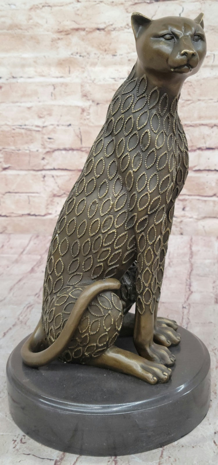 Genuine Bronze Jaguar Sculpture by Henry Moore Wildlife Collectible Figurine Figure
