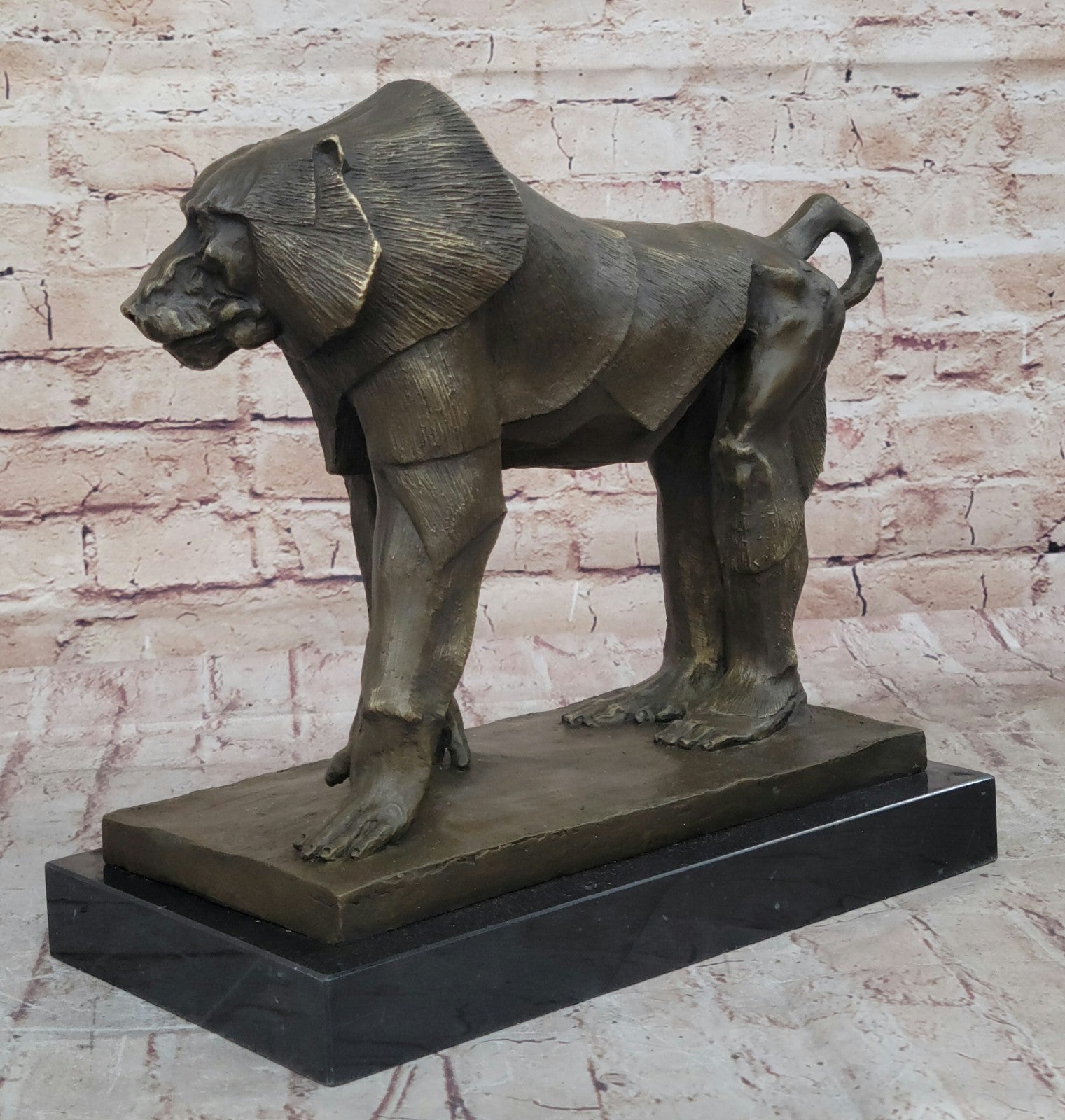 Baboon Statue by European Bronze Finery Original Wildlife Animal Artwork Statue