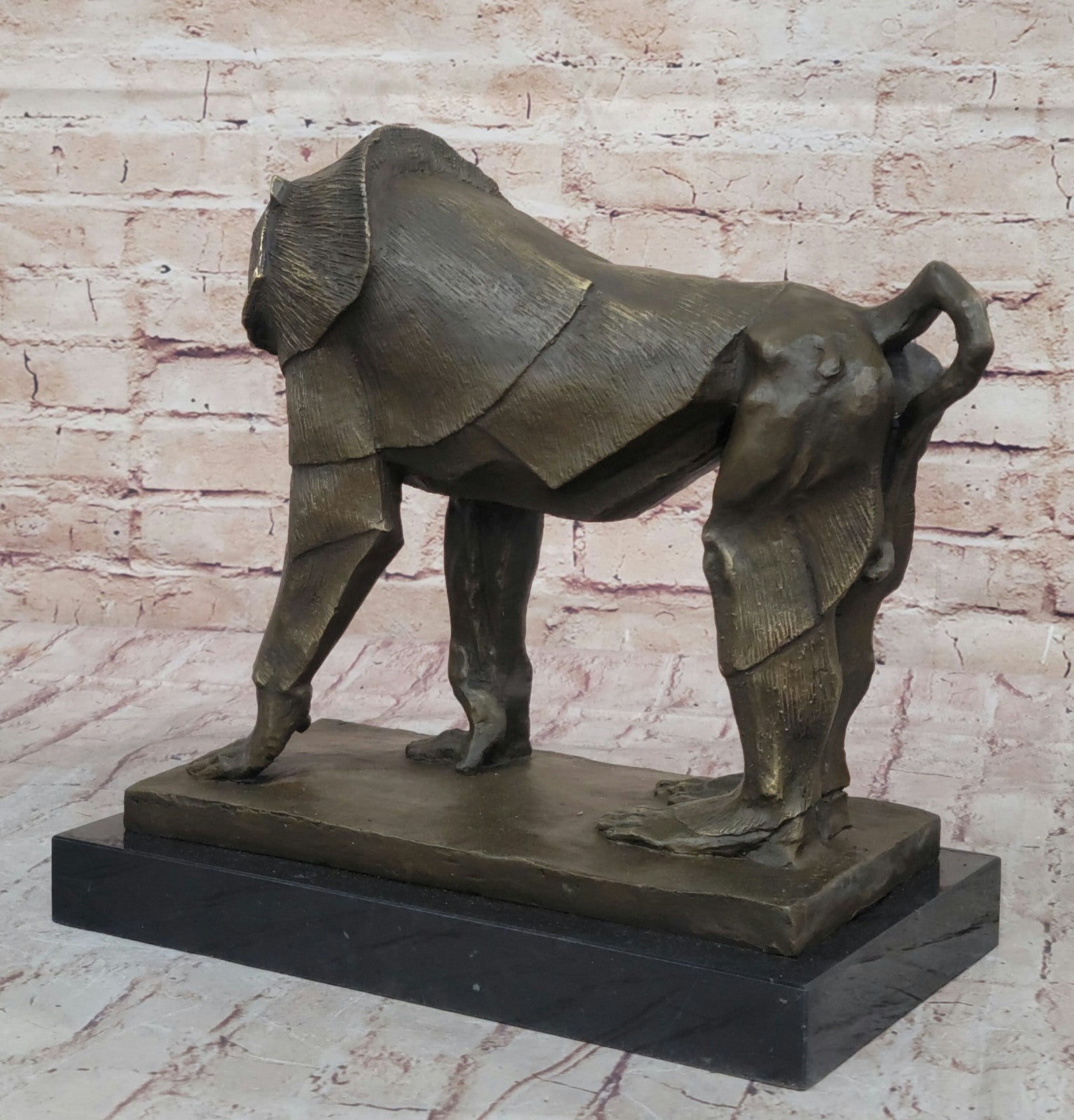 Baboon Statue by European Bronze Finery Original Wildlife Animal Artwork Statue