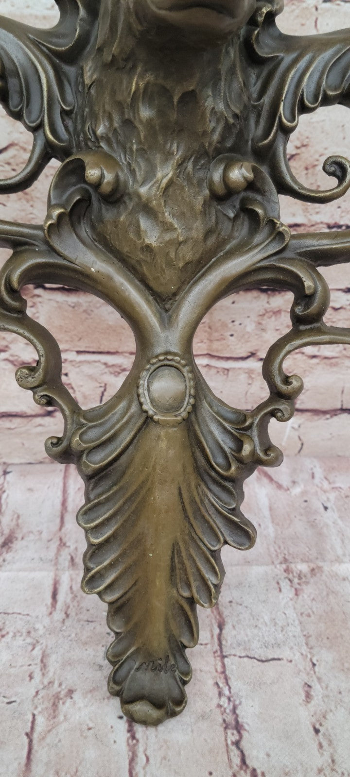 Signed Original Life Size Elk Head Bust Bronze Figurine Sculpture Cabin Decor