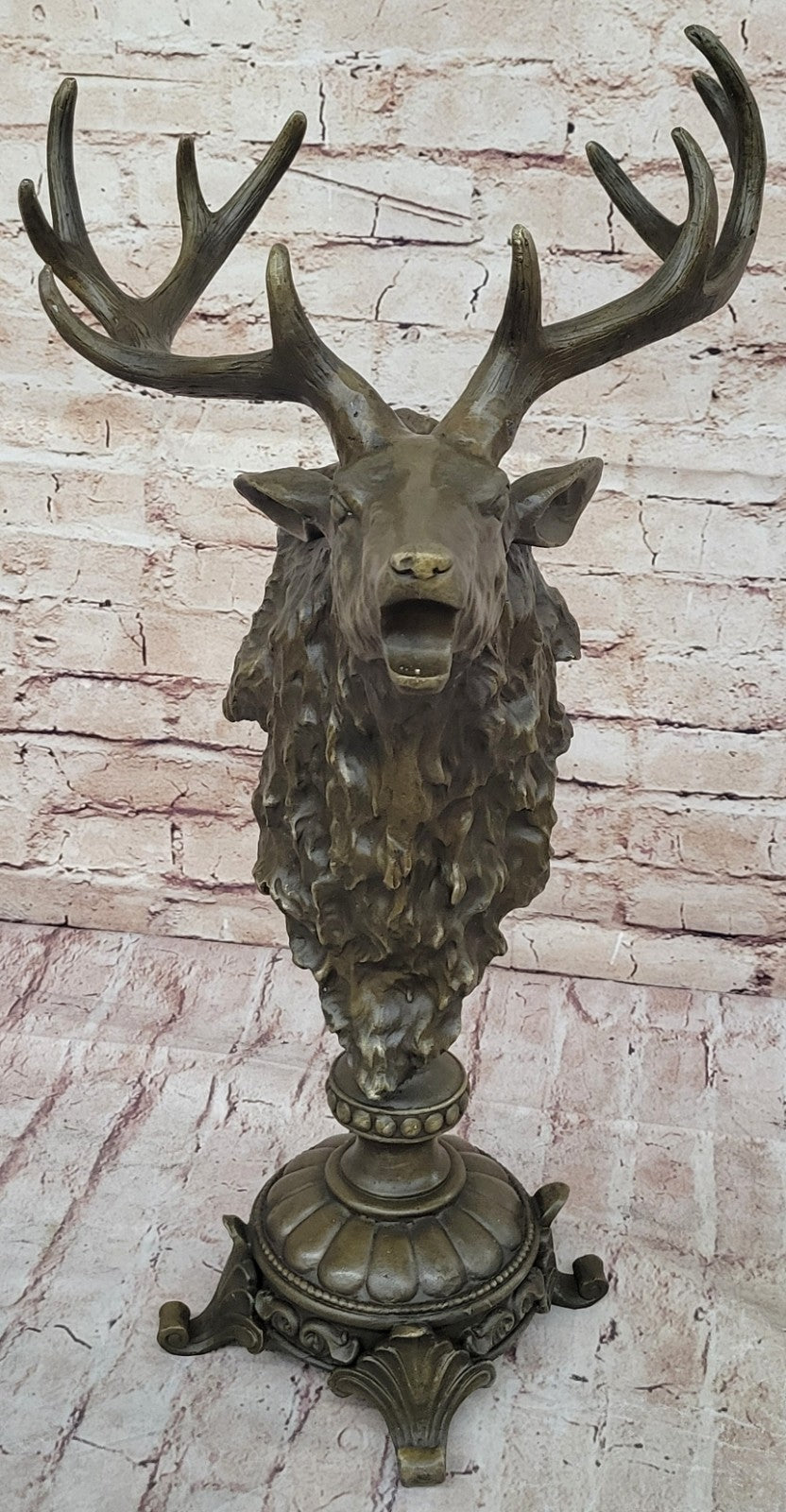 Buck Deer Elk Stag Wildlife Art Cabin Lodge Sportsman Art Bronze Statue Decor