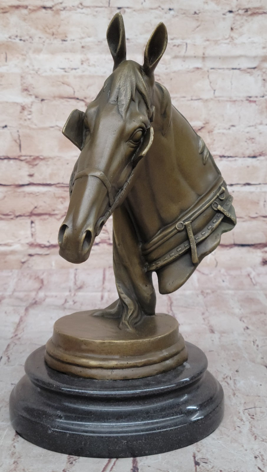 Handcrafted bronze sculpture SALE Decor Home Barye Marble Head Horses Cast Hot