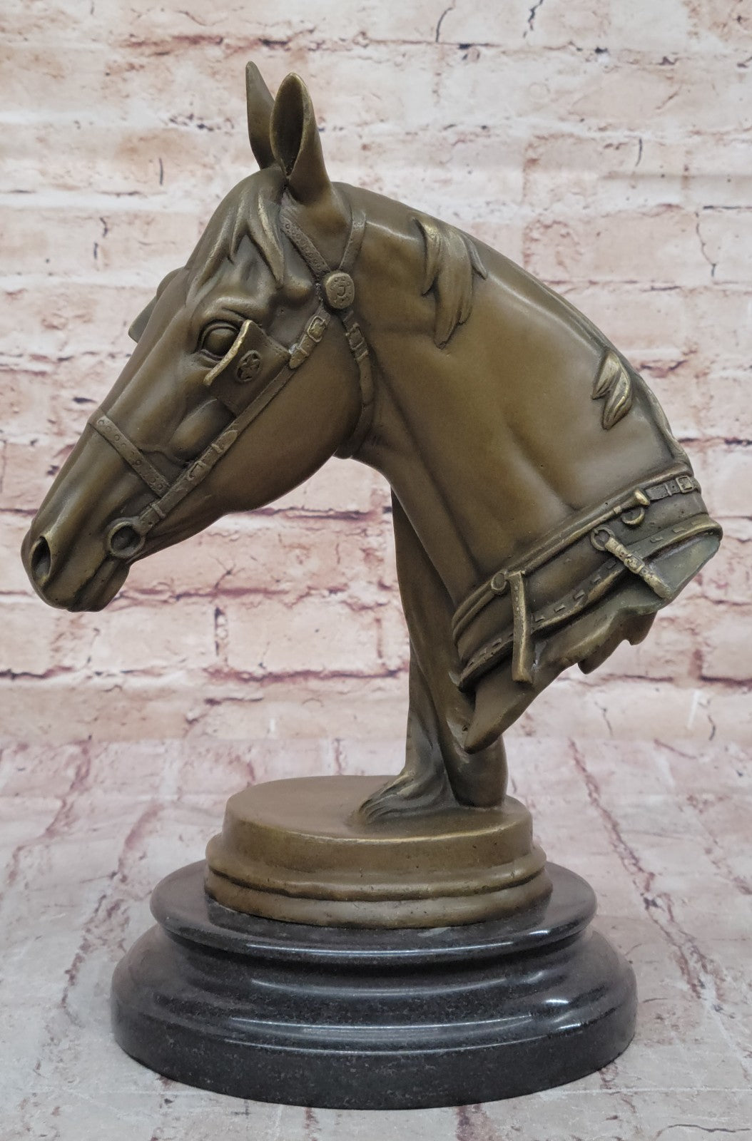 Handcrafted bronze sculpture SALE Decor Home Barye Marble Head Horses Cast Hot