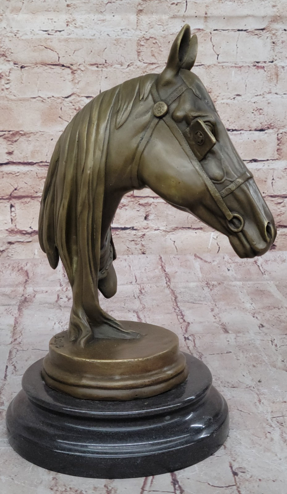 Handcrafted bronze sculpture SALE Decor Home Barye Marble Head Horses Cast Hot