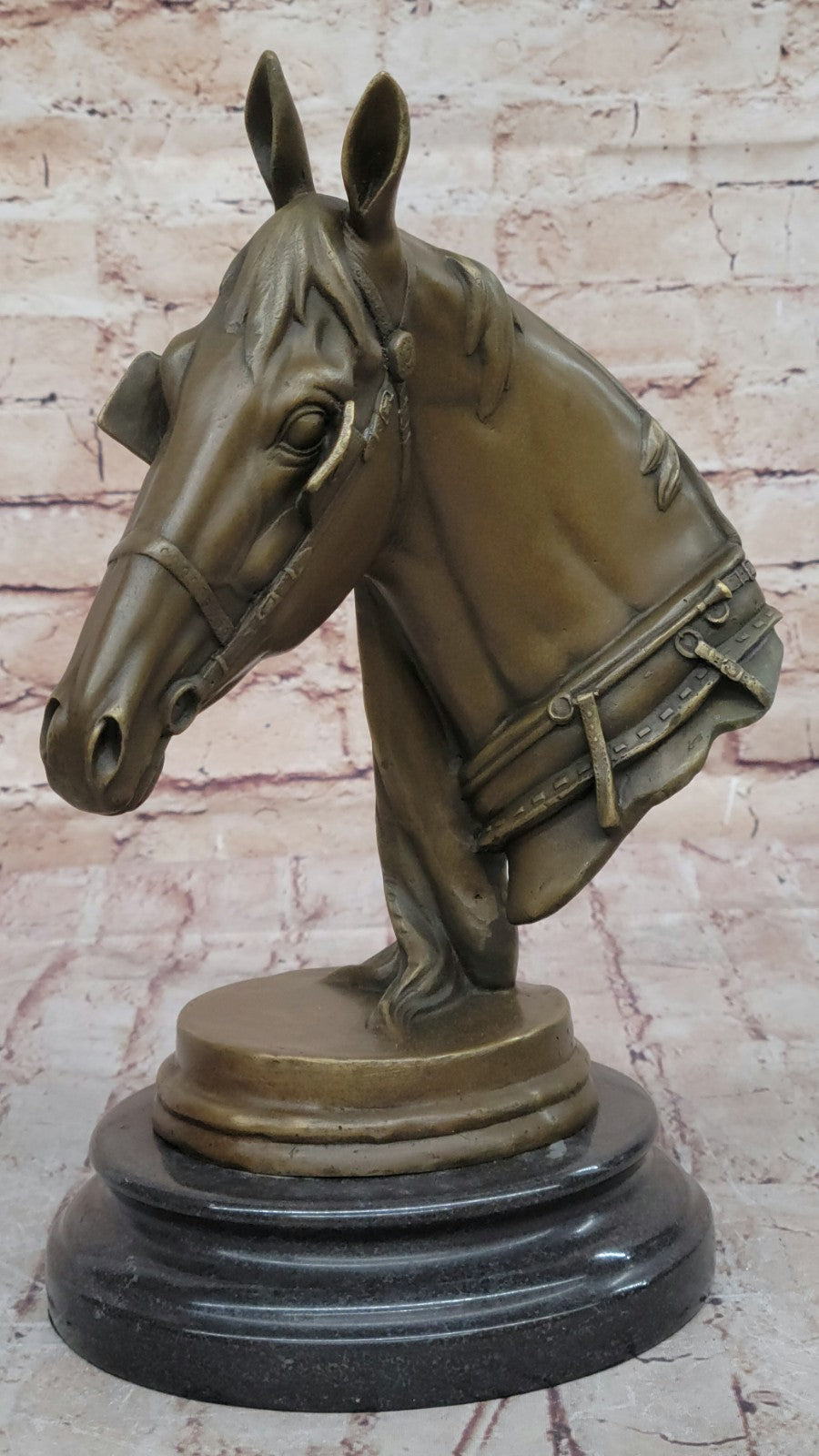 Handcrafted bronze sculpture SALE Decor Home Barye Marble Head Horses Cast Hot