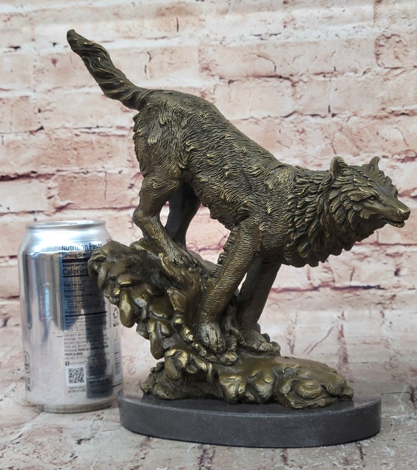 Bronze Whining Wolf Sculpture Dog Breed AKC Wolves Balto Coyote Native American