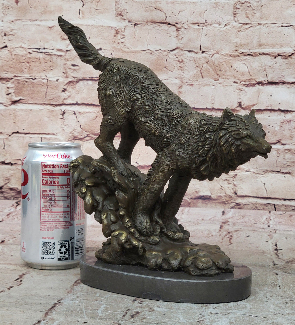 Bronze Whining Wolf Sculpture Dog Breed AKC Wolves Balto Coyote Native American
