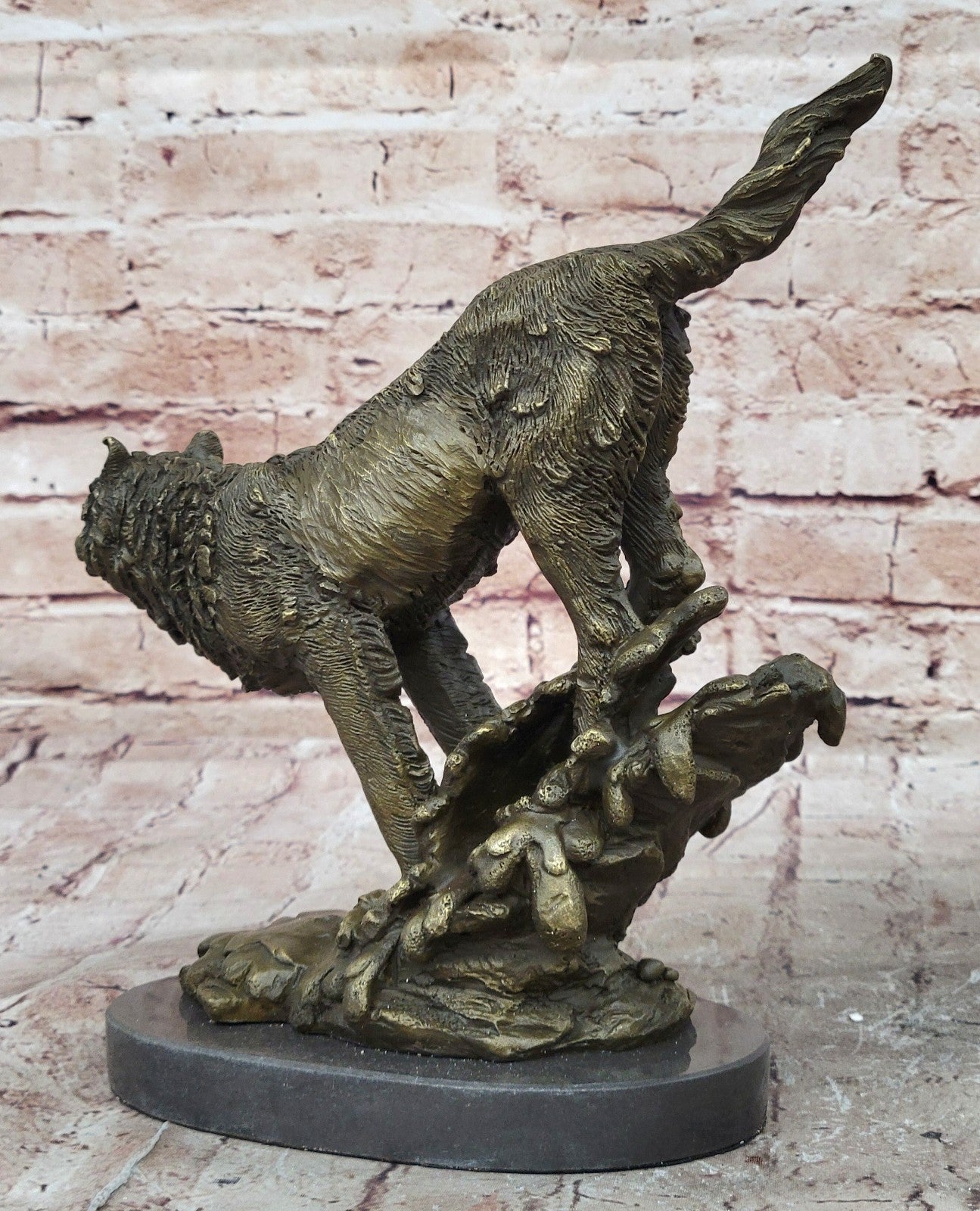 Bronze Whining Wolf Sculpture Dog Breed AKC Wolves Balto Coyote Native American