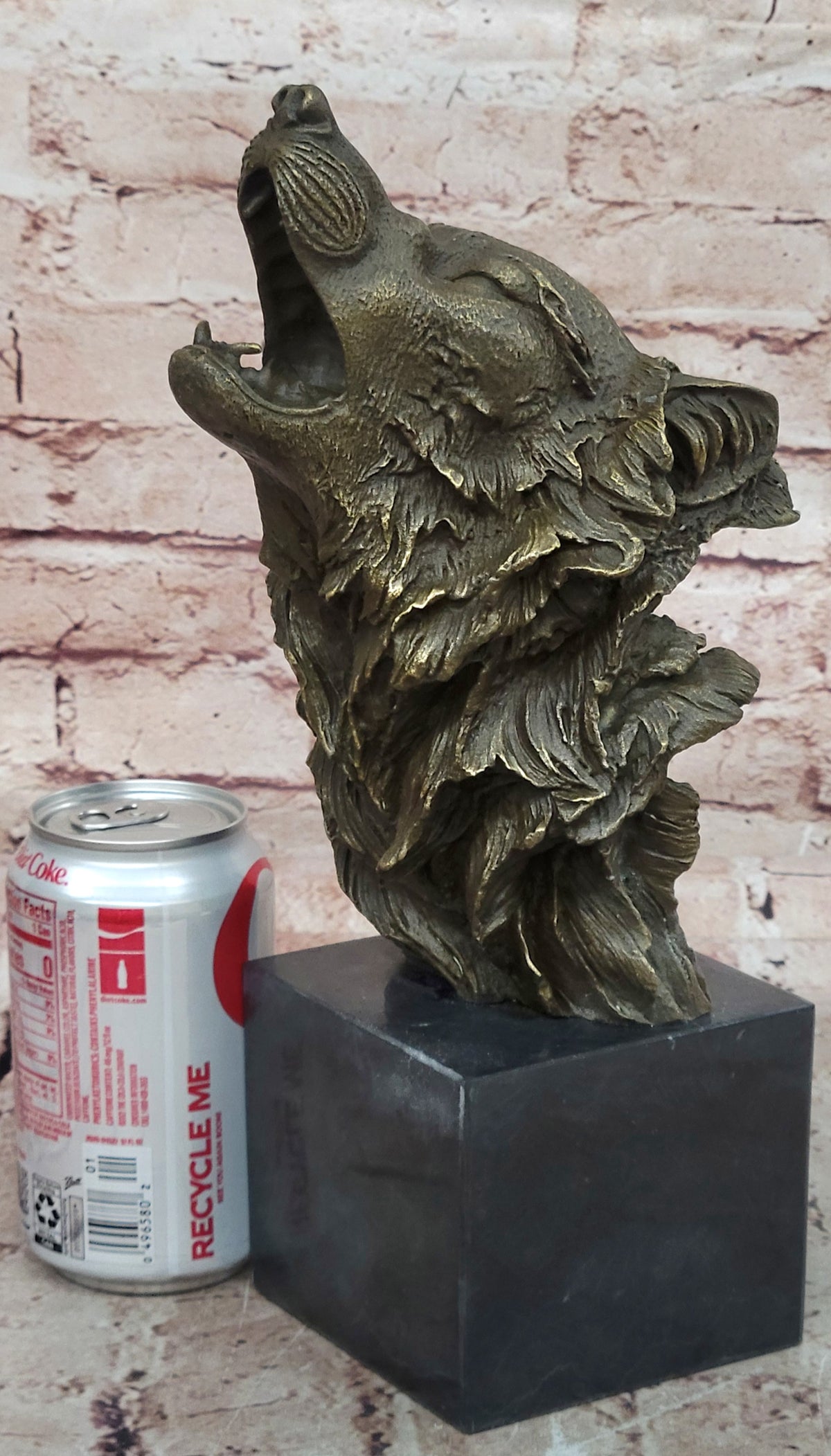 Bronze Sculpture,Hand Made Statue Animal Large Signed Lopez Wolf Art Deco Figure