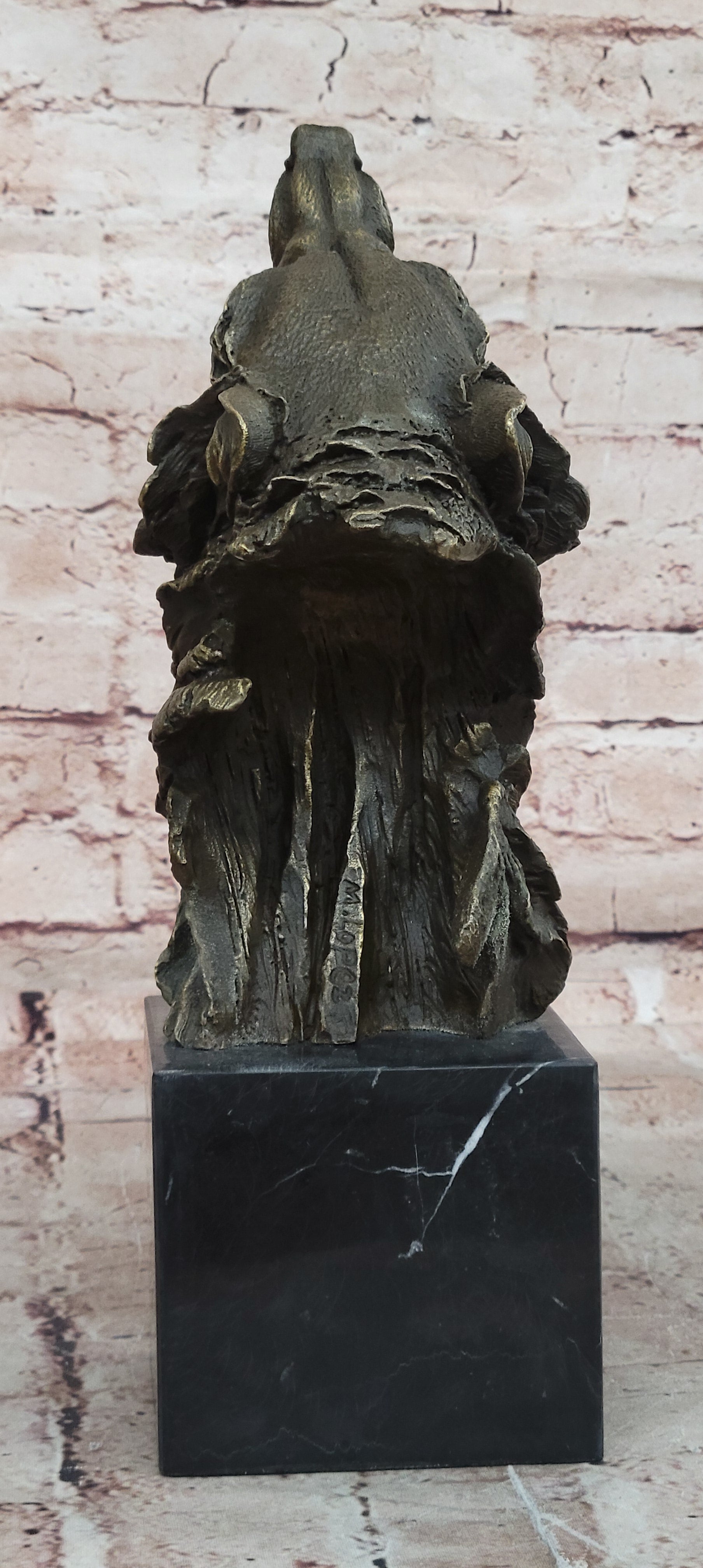 Bronze Sculpture,Hand Made Statue Animal Large Signed Lopez Wolf Art Deco Figure