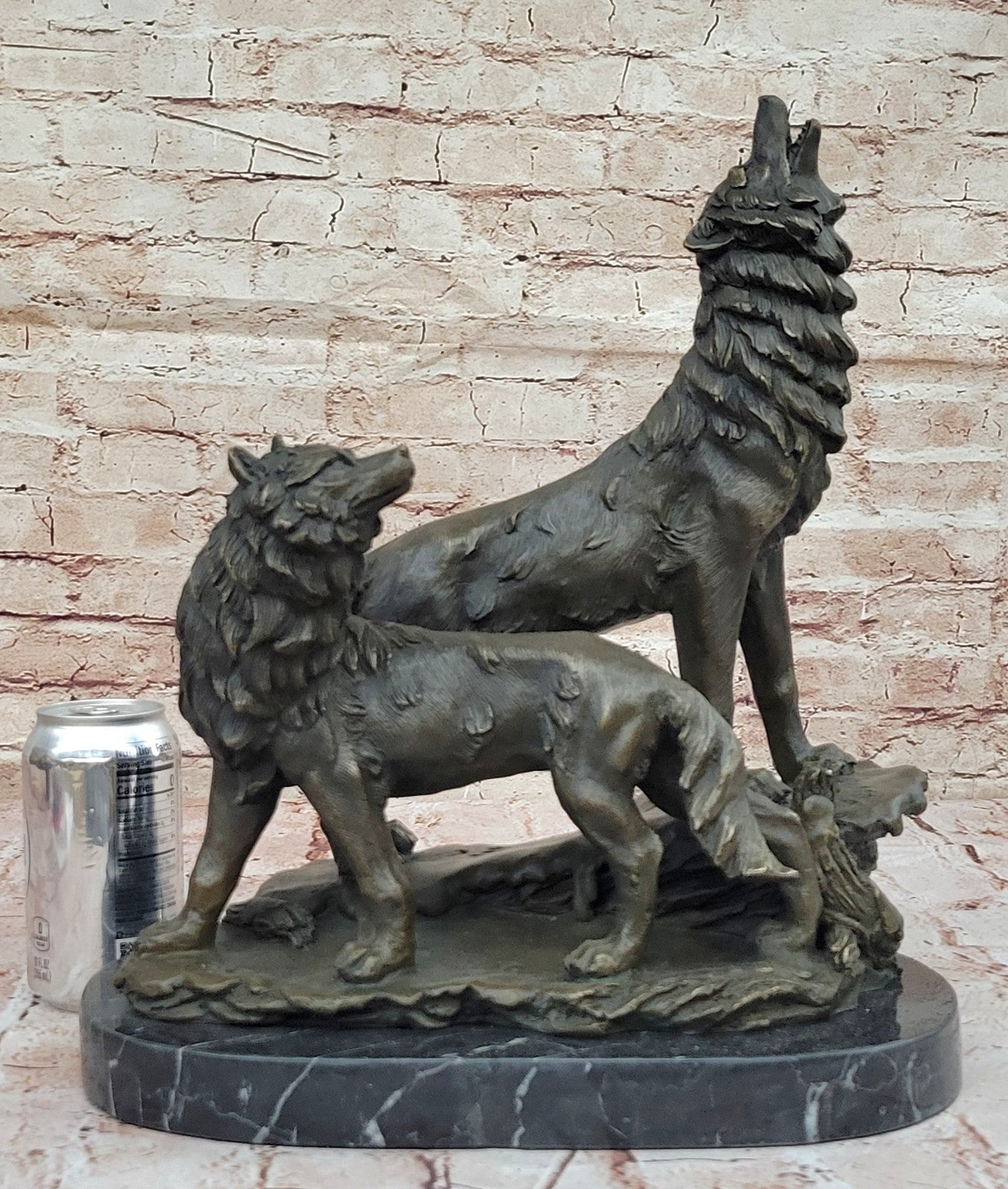 Father`s Day Special Two Wolf Wolves Art Deco Hot Cast Bronze Sculpture Sale Art