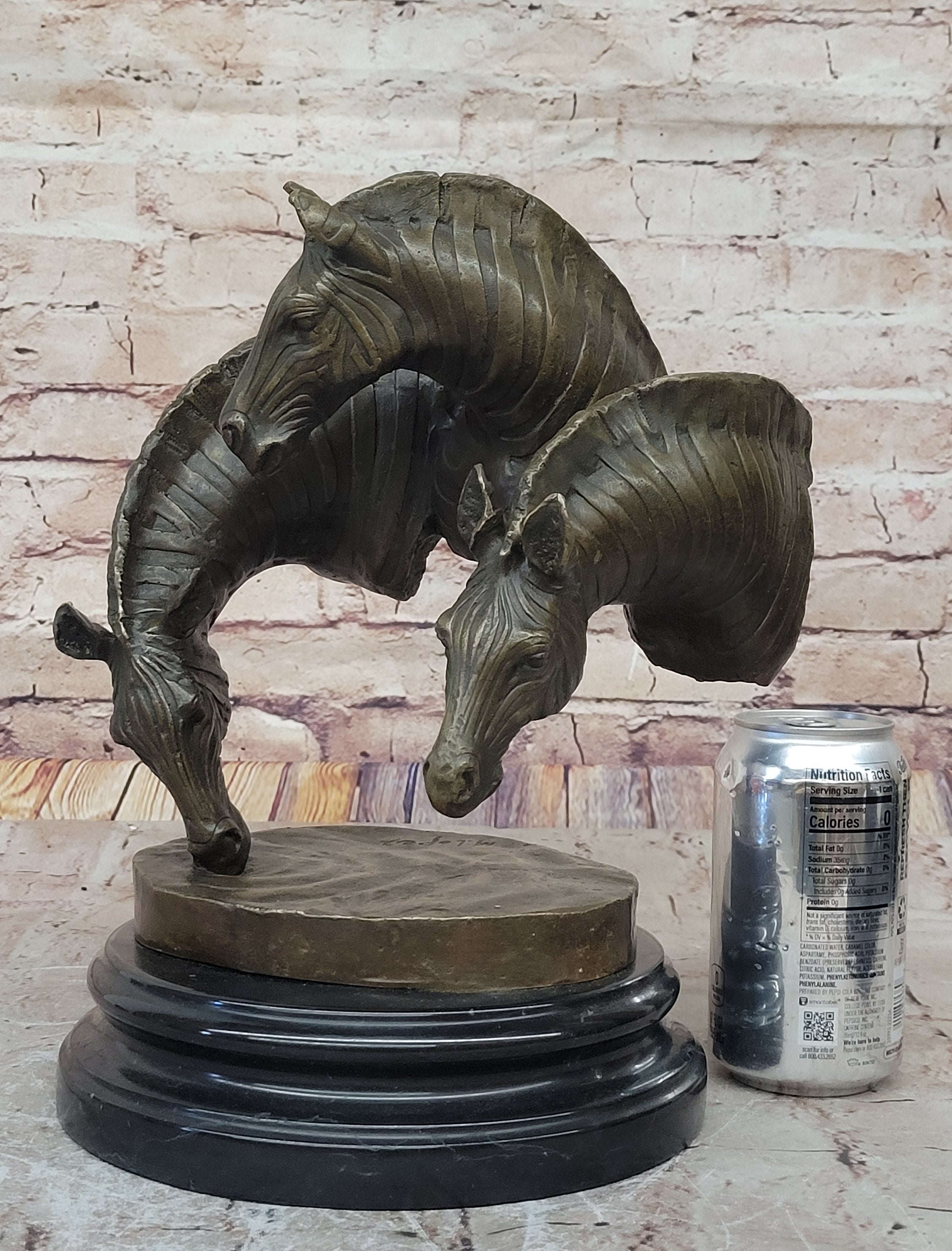 Good design Door to Door High Quality zebra Bronze sculptures Horse Heads Statue