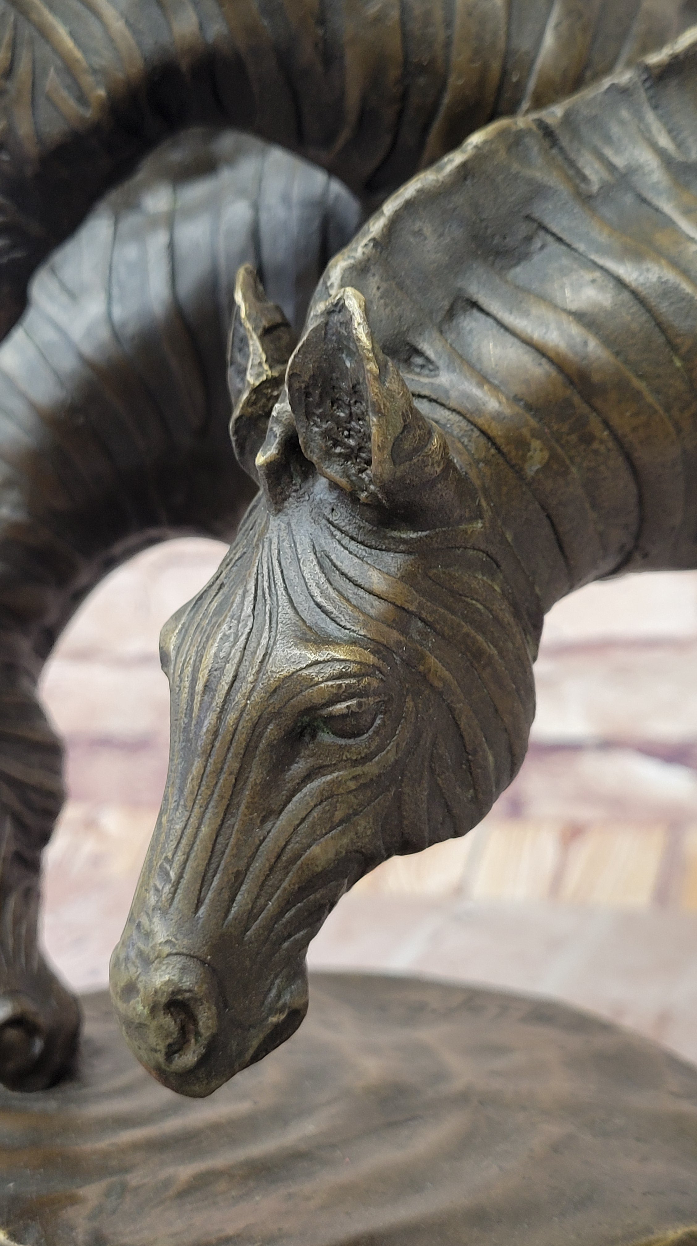 Good design Door to Door High Quality zebra Bronze sculptures Horse Heads Statue