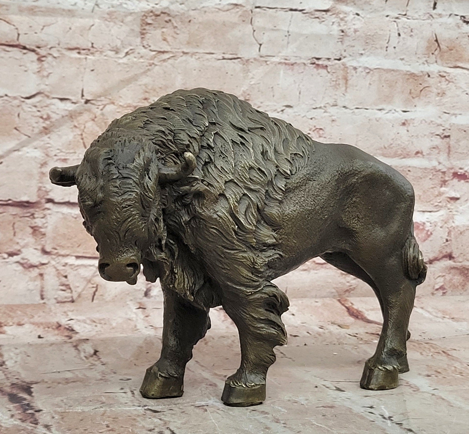 American Buffalo Bison Western Decor Bronze Statue Sculpture Artwork Gift Deal