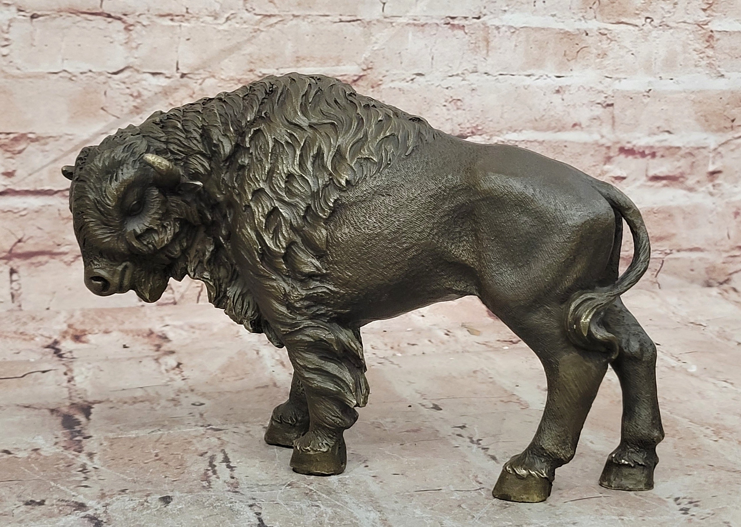 American Buffalo Bison Western Decor Bronze Statue Sculpture Artwork Gift Deal