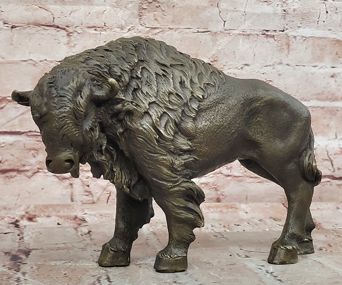 American Buffalo Bison Western Decor Bronze Statue Sculpture Artwork Gift Deal