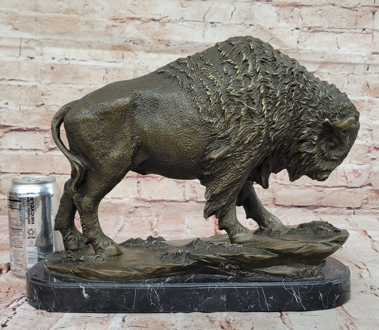 Art Deco Barye American Artist Buffalo Bison Bronze Hot Cast Sculpture Statue