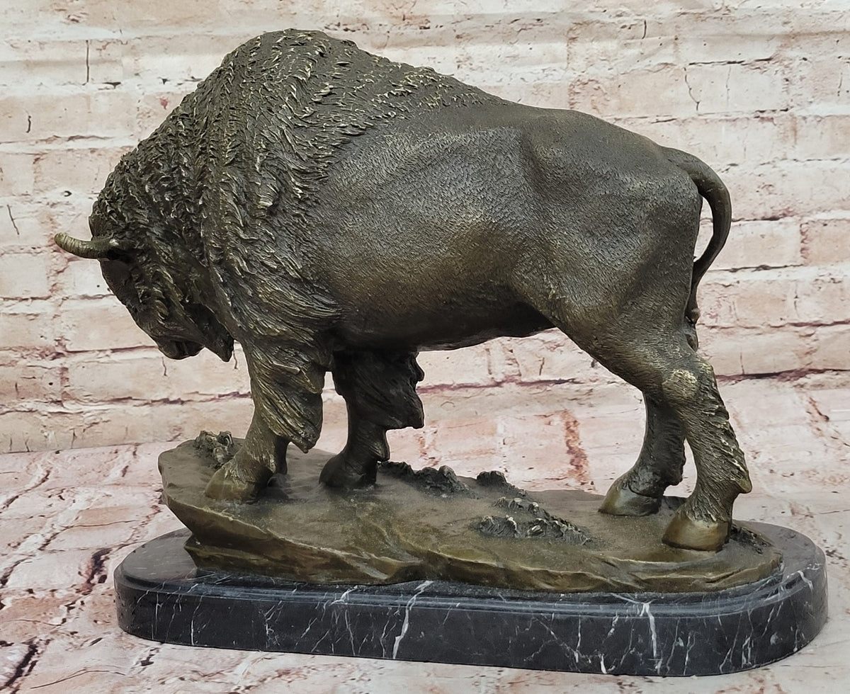 Art Deco Barye American Artist Buffalo Bison Bronze Hot Cast Sculpture Statue
