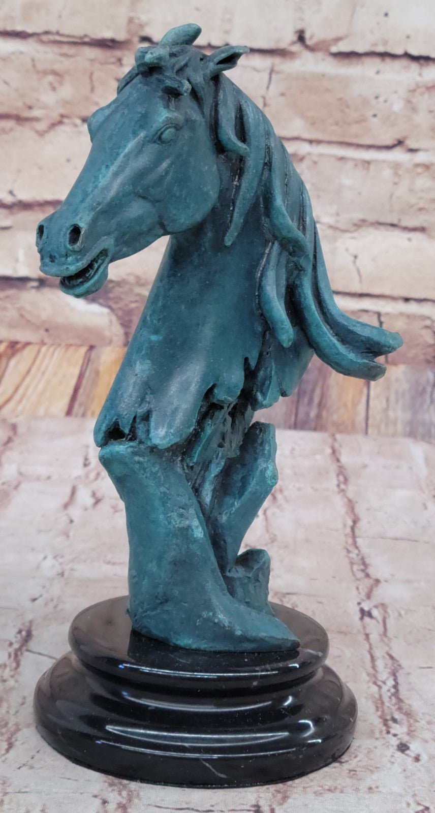 Horse Lovers Real Bronze Horses Head Bust Sculpture Statue Equestrian Decor Sale