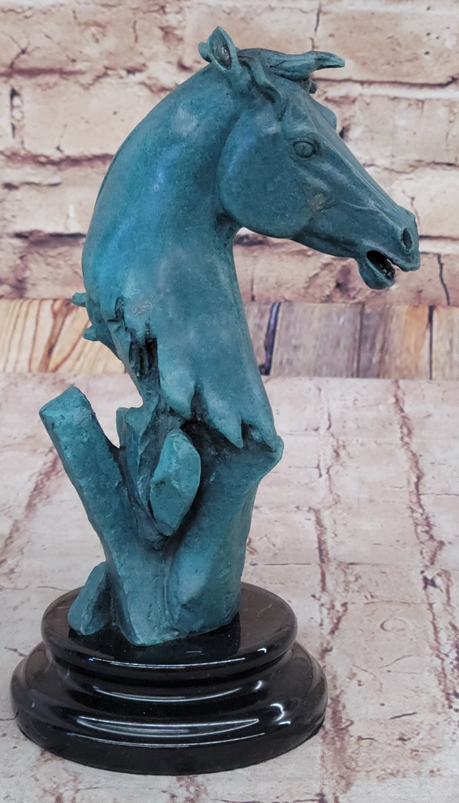 Horse Lovers Real Bronze Horses Head Bust Sculpture Statue Equestrian Decor Sale