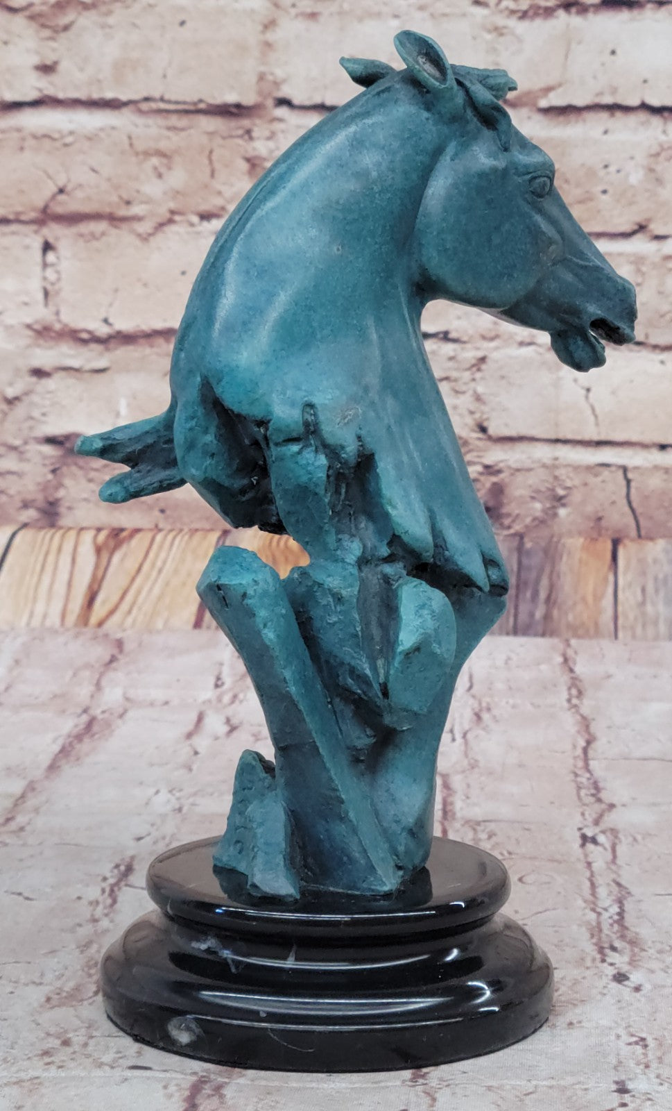 Horse Lovers Real Bronze Horses Head Bust Sculpture Statue Equestrian Decor Sale