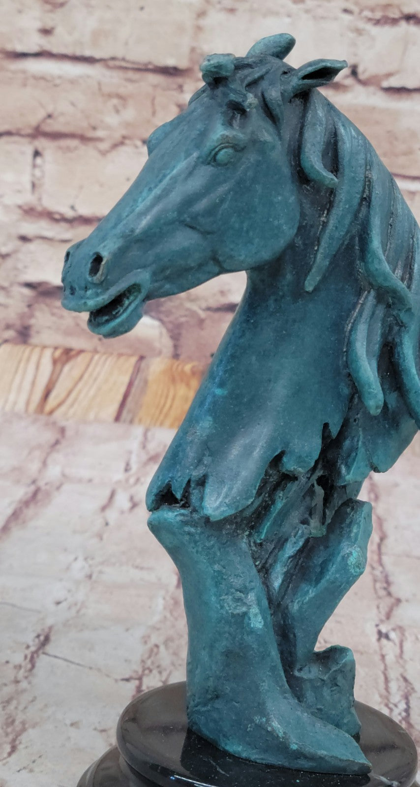 Horse Lovers Real Bronze Horses Head Bust Sculpture Statue Equestrian Decor Sale