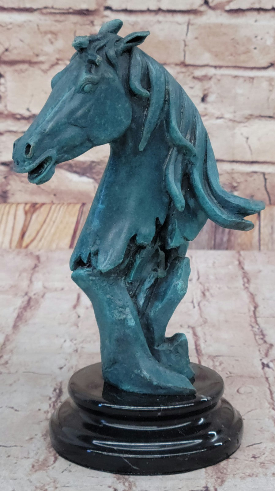 Horse Lovers Real Bronze Horses Head Bust Sculpture Statue Equestrian Decor Sale