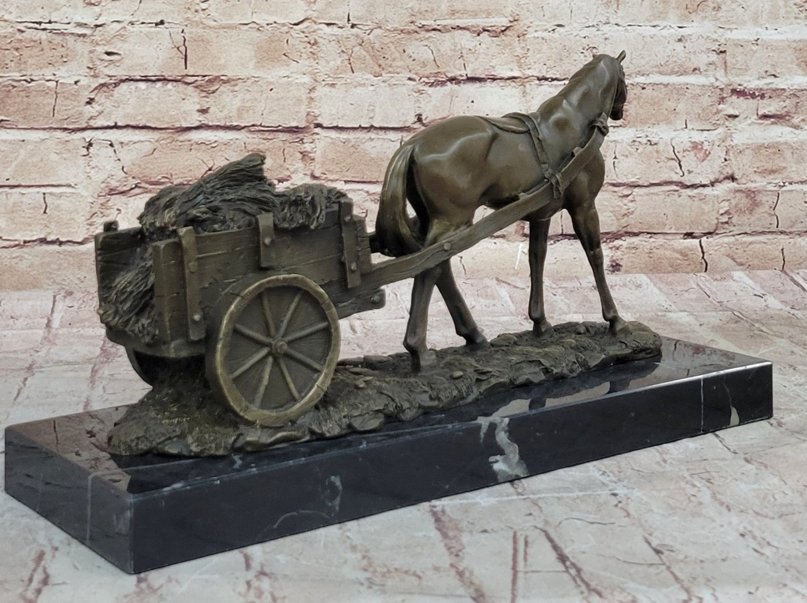 Handcrafted Bronze Horse & Carriage Sculpture – Original Signed Milo Artwork | SALE