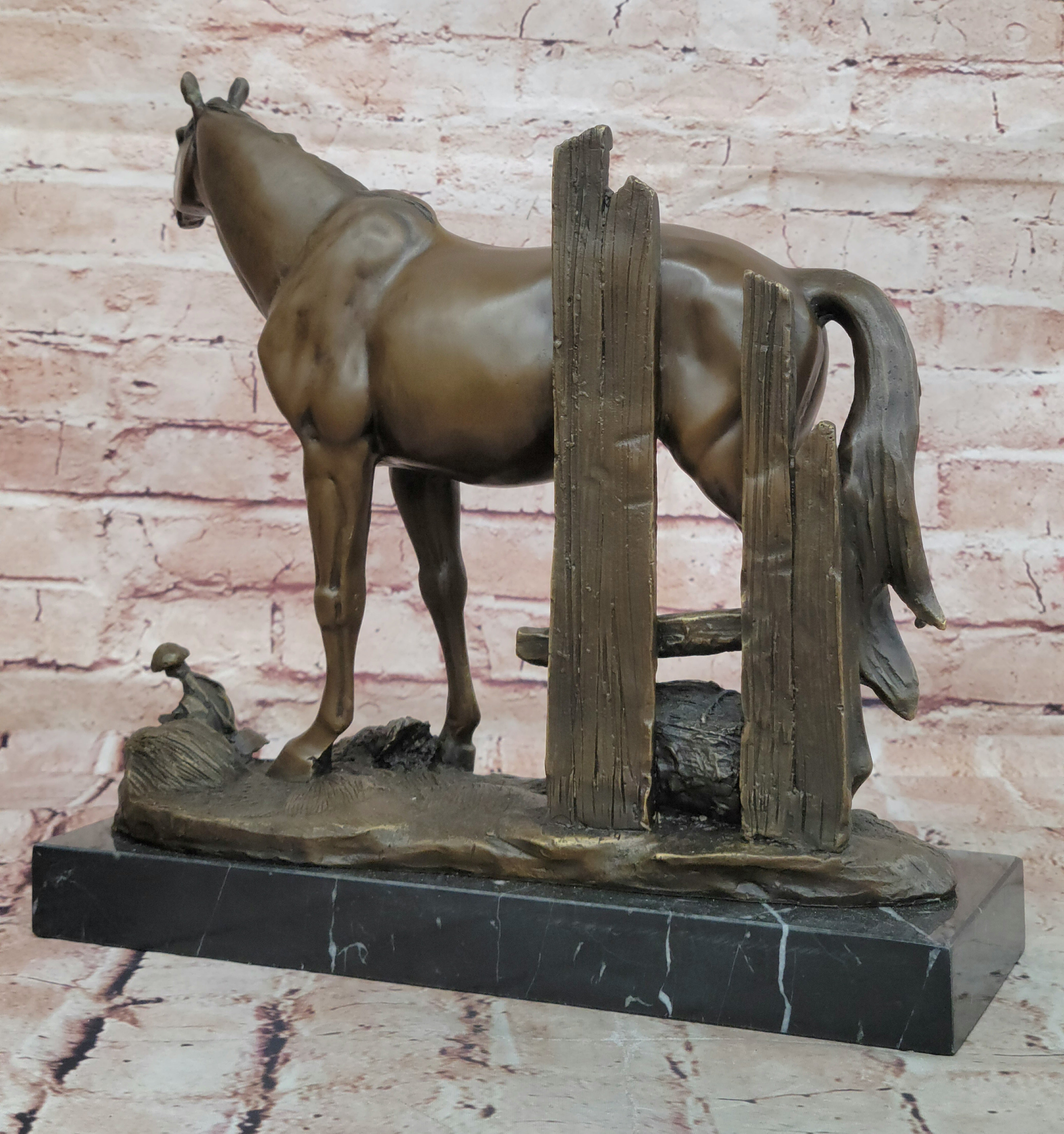 Art Deco Western Art Work Horse Bronze Sculpture Farm Cabin Decoration Figurine