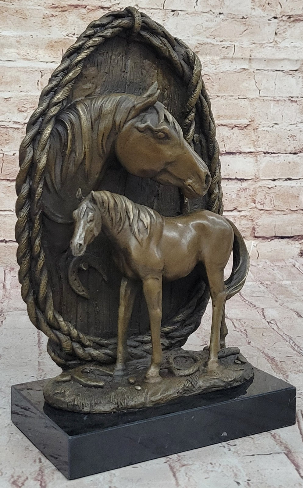 Bust Trophy Horse Bronze And Figure Art Superb Handcrafted Sculpture Hot Cast T