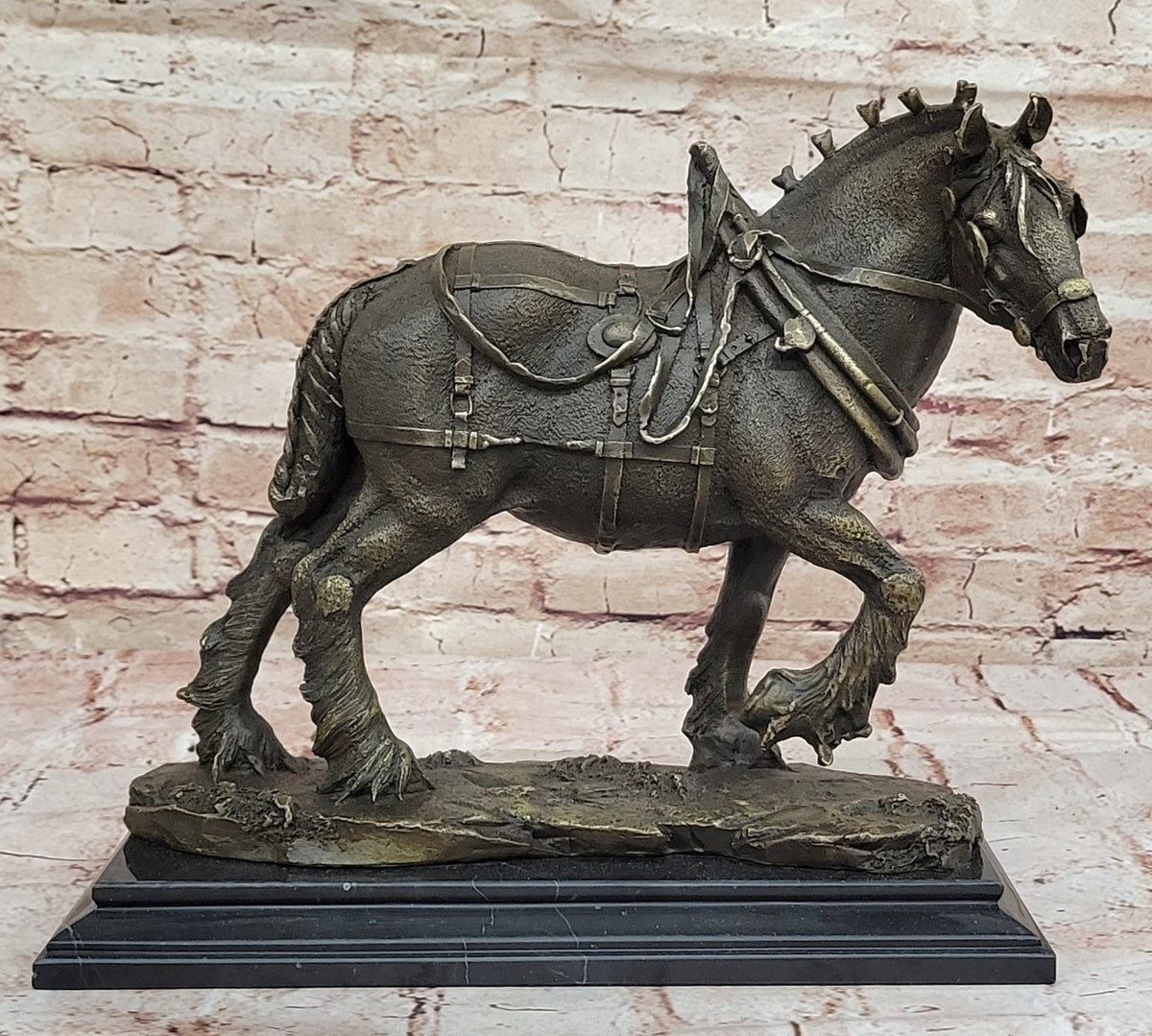 Hot Cast Genuine Solid Bronze Monumental Clydesdale Horse Home Decoration