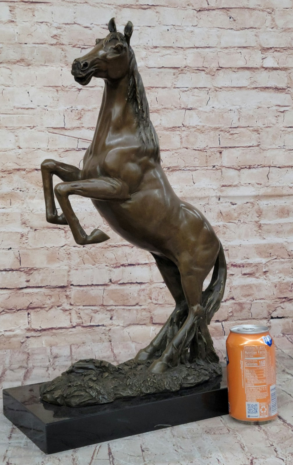 Rearing Horse Man Trainer Equestrian Artwork Bronze Marble Statue Sculpture Gift