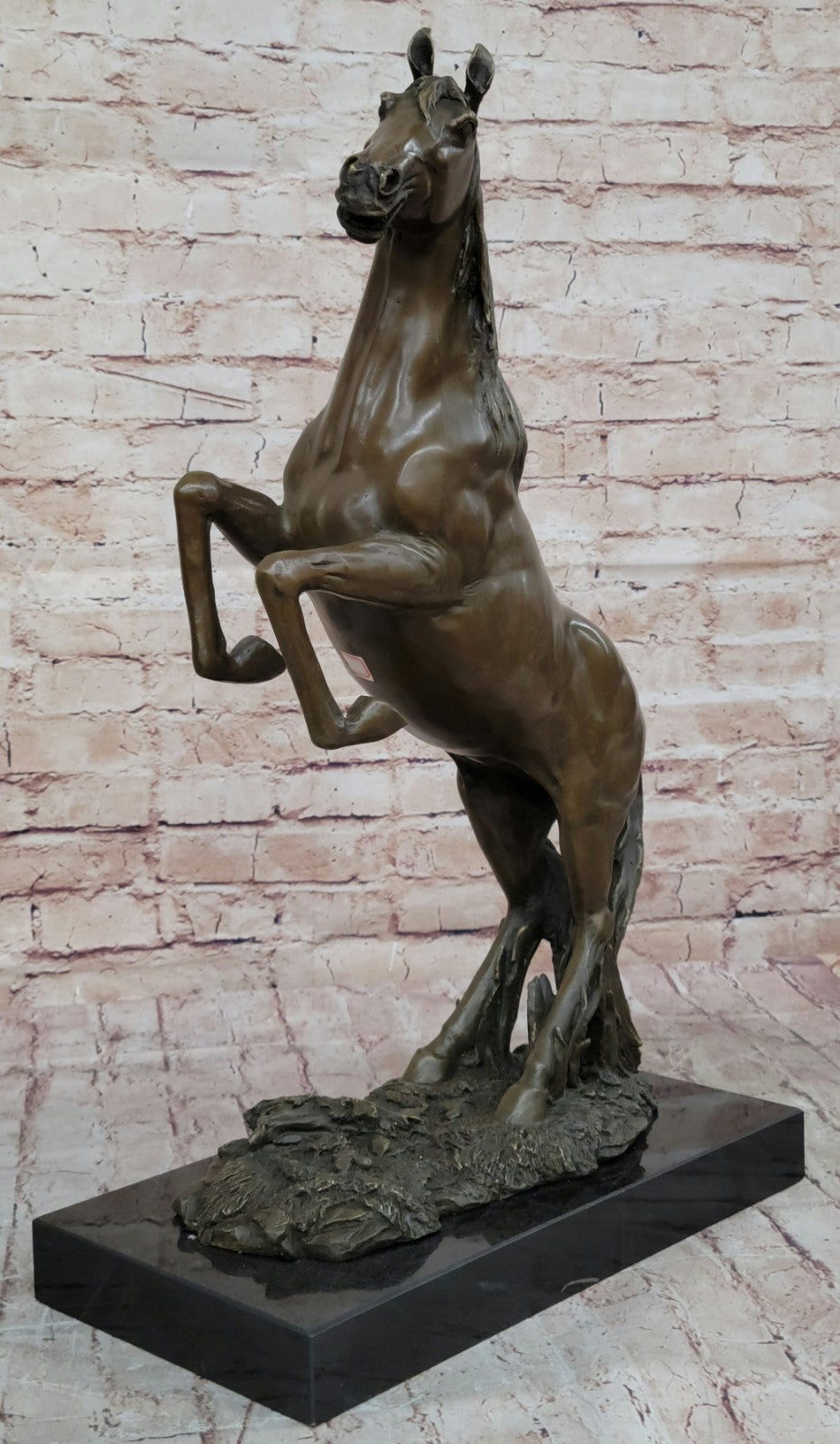 Rearing Horse Man Trainer Equestrian Artwork Bronze Marble Statue Sculpture Gift