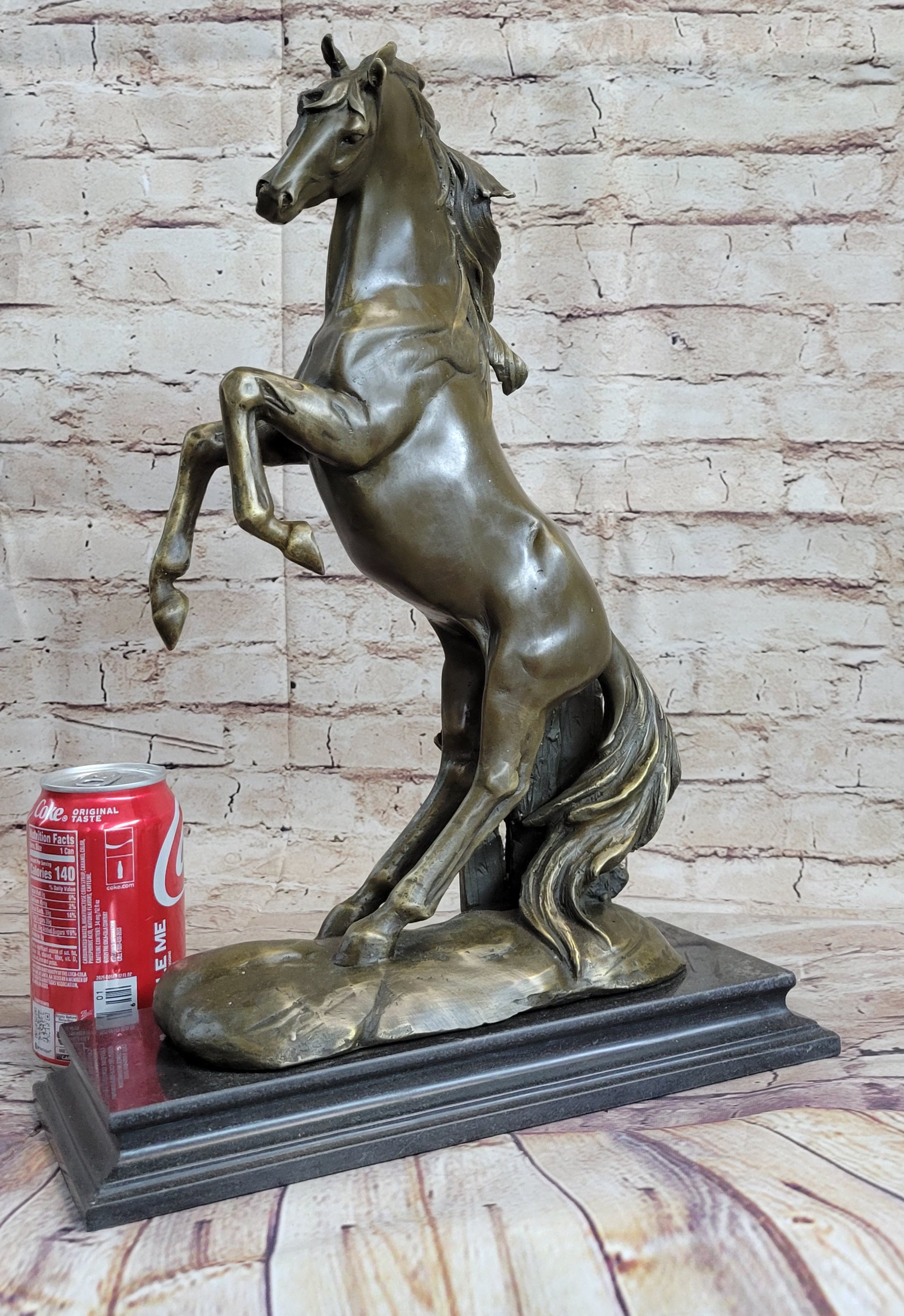Massive Original Lopez Rearing Arabian Horse Wild Bronze Sculpture Statue Gift
