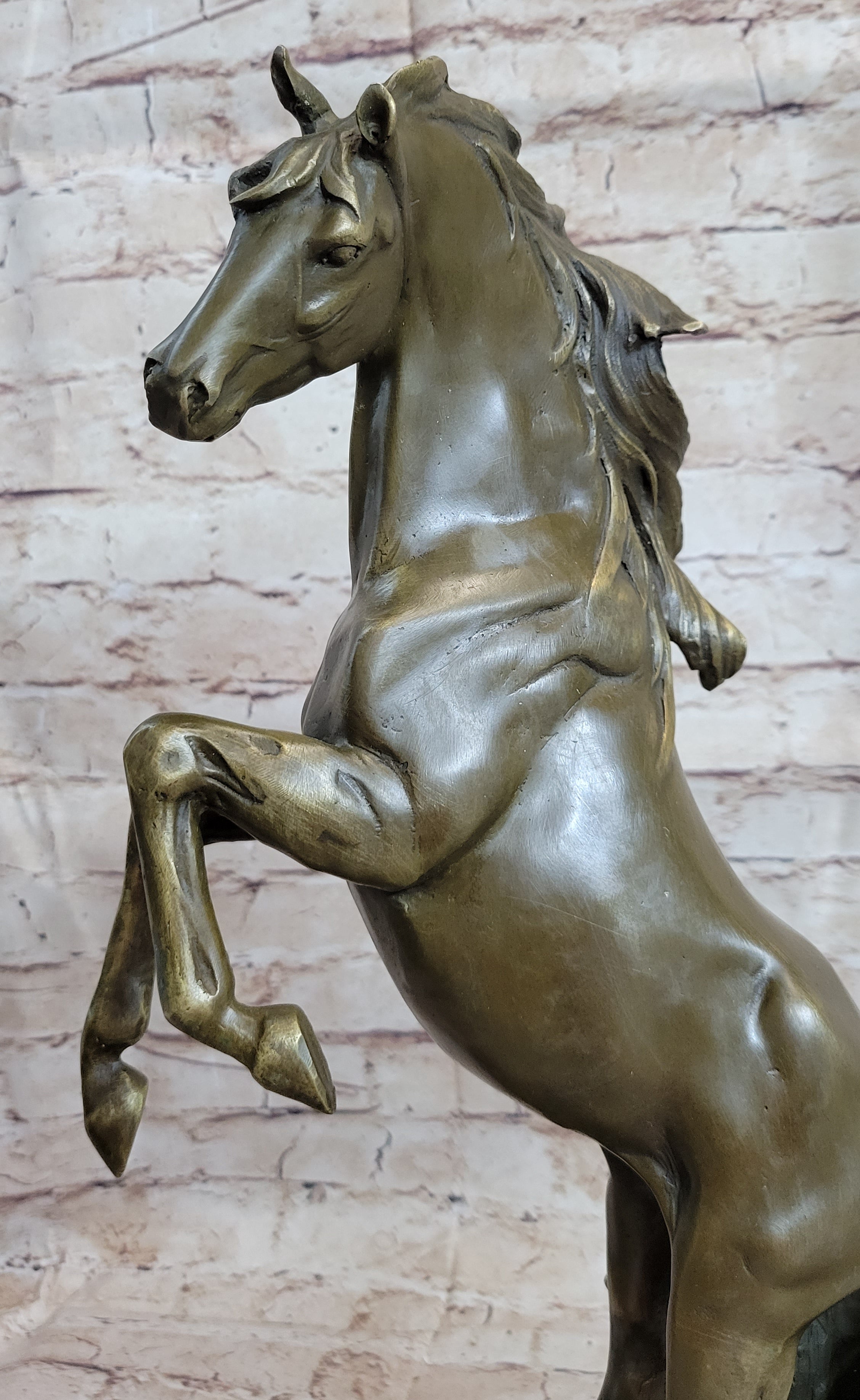 Massive Original Lopez Rearing Arabian Horse Wild Bronze Sculpture Statue Gift