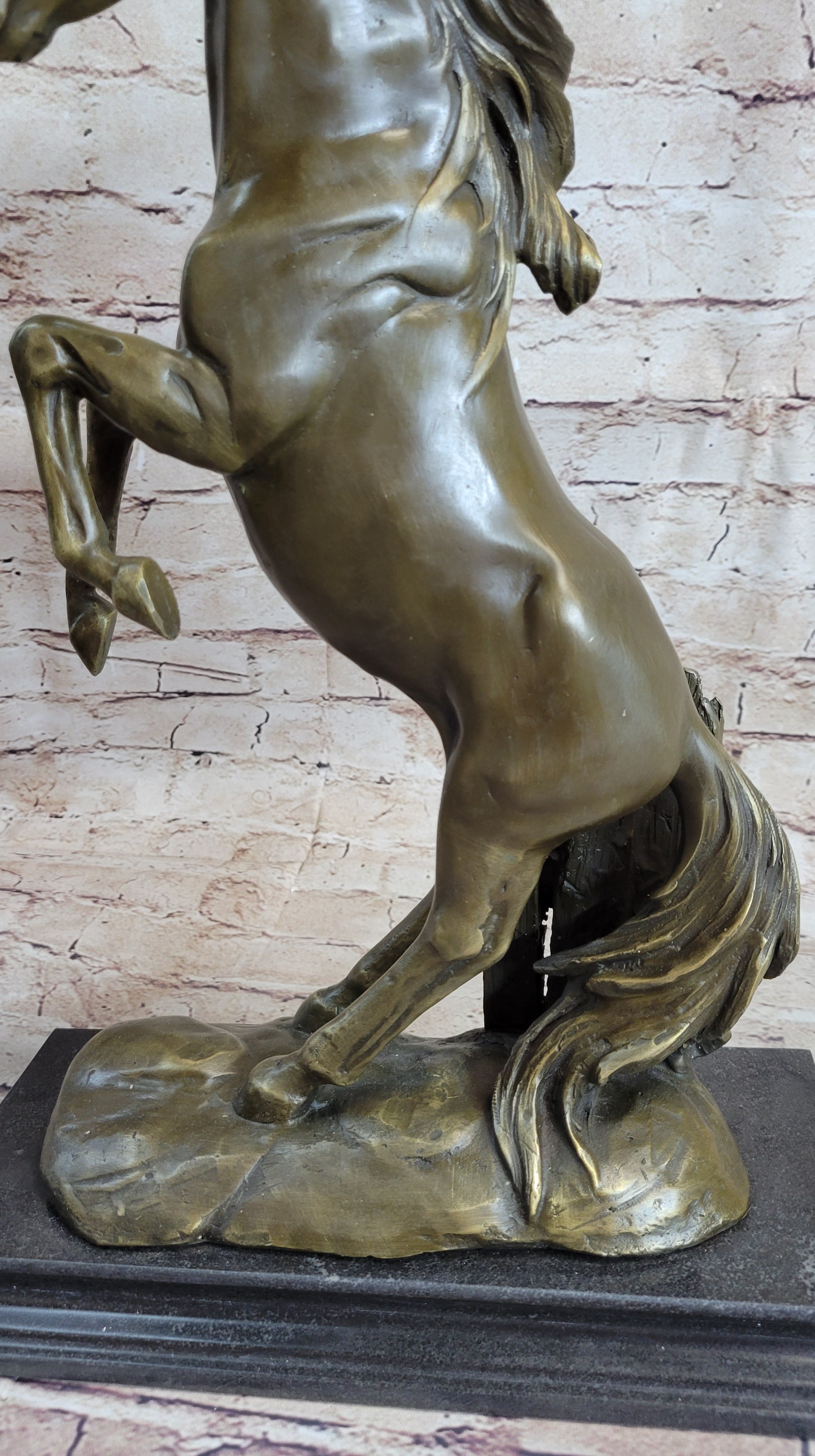 Massive Original Lopez Rearing Arabian Horse Wild Bronze Sculpture Statue Gift