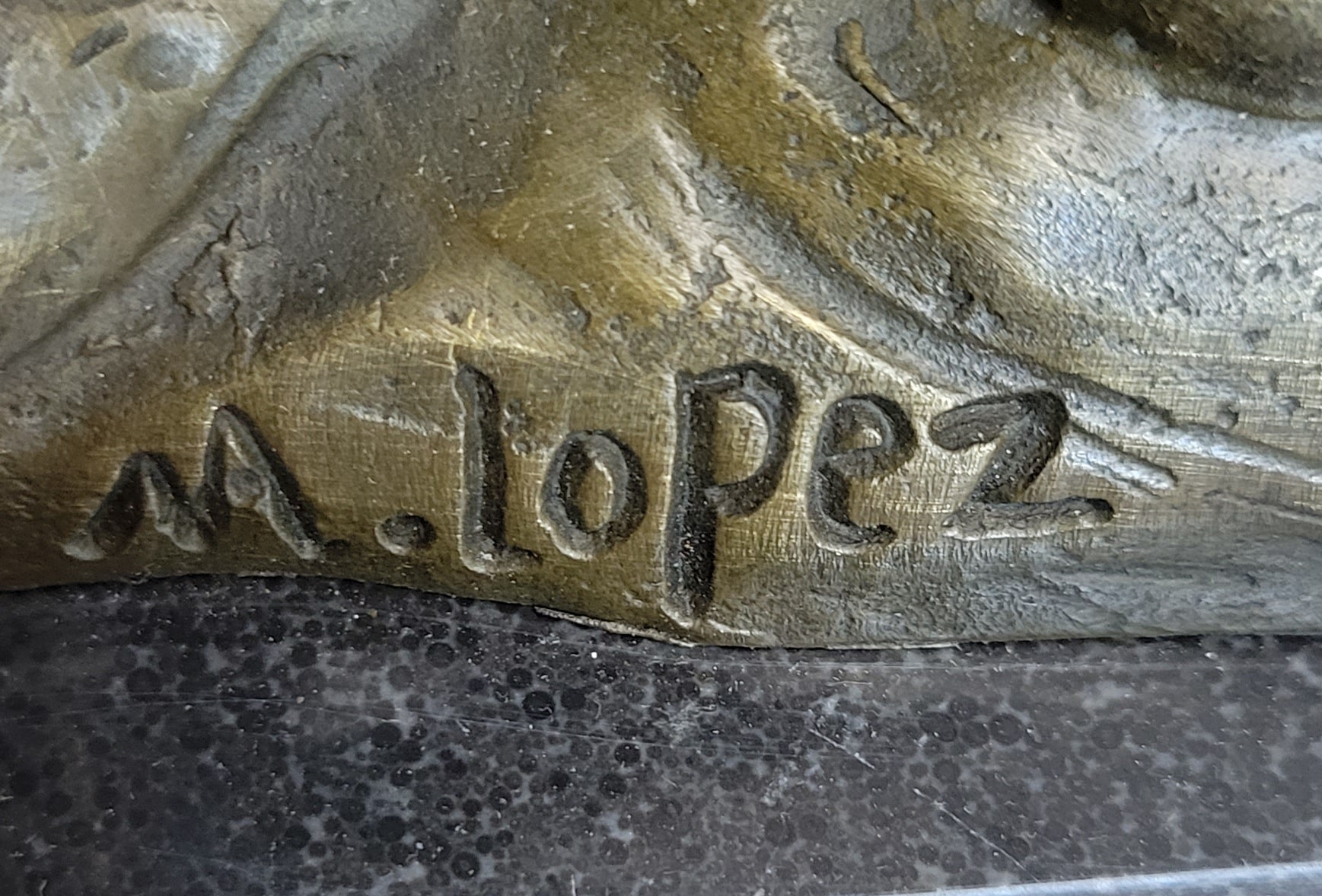 Massive Original Lopez Rearing Arabian Horse Wild Bronze Sculpture Statue Gift