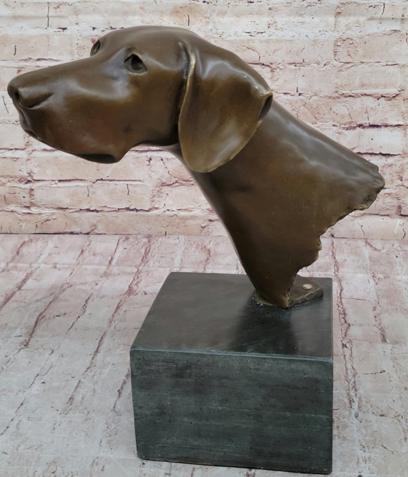 Art Deco Basset Hound Dog Pet Animal Handcrafted Bronze Sculpture Figurine Figure