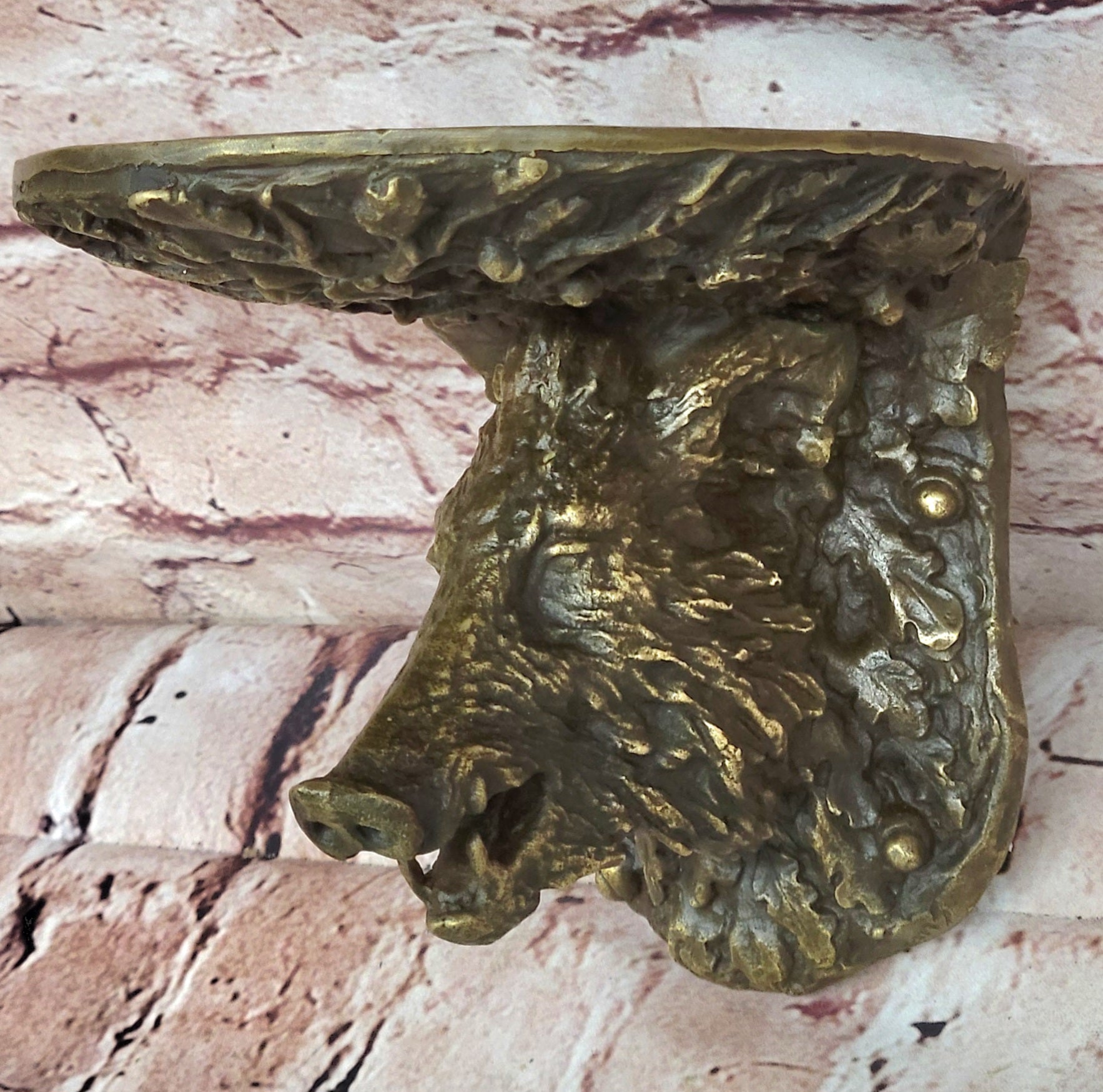 Wild Boar Head Wall Mount Bronze Copper Home Decor Wild Hog Sculpture