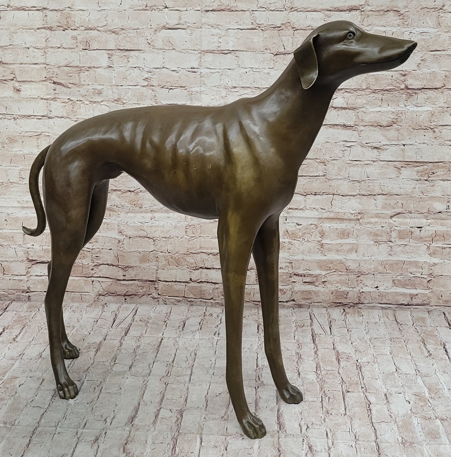 Indoor/ Outdoor Extra Large Whippet Greyhound Museum Quality Artwork Bronze