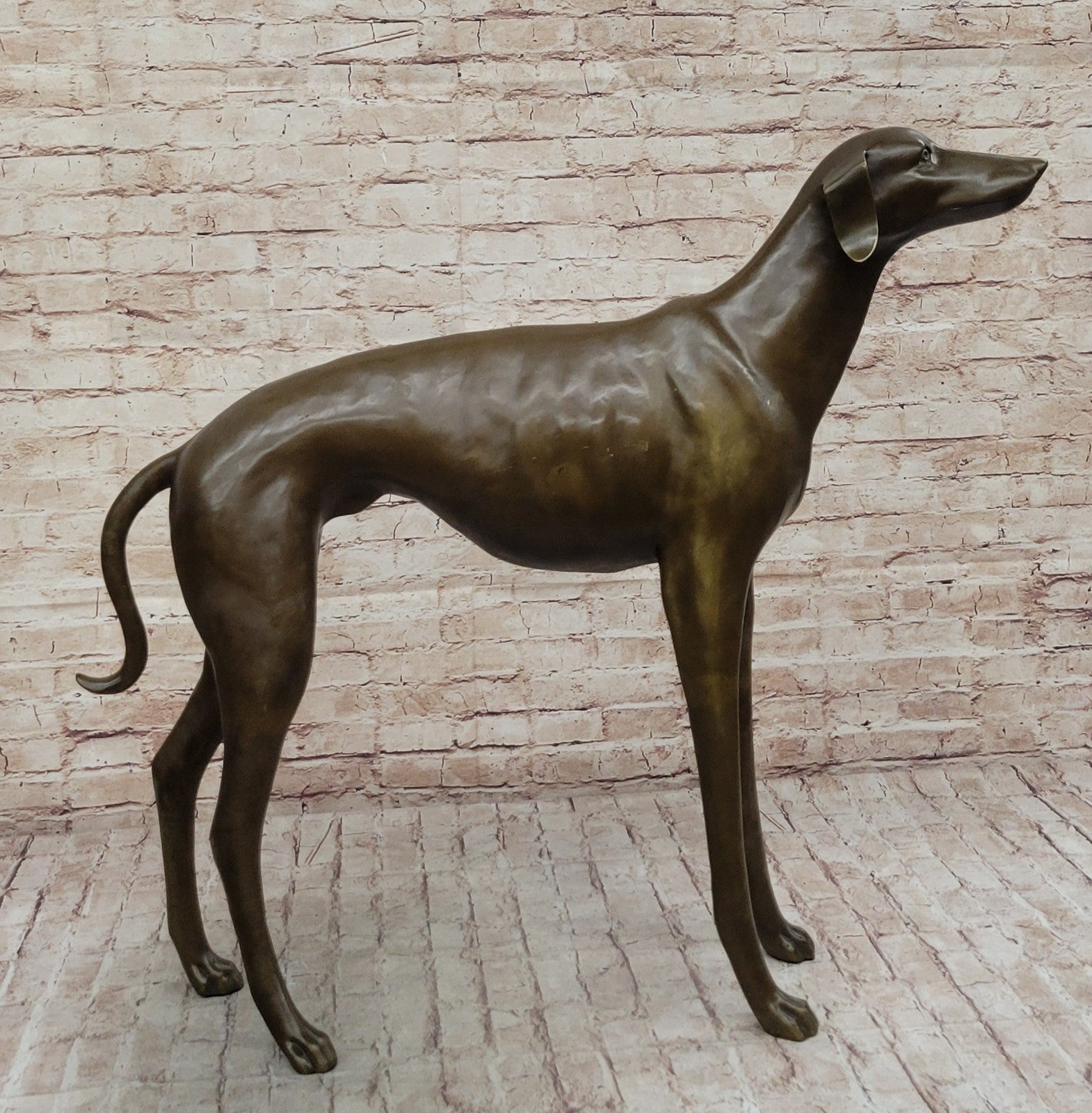 Indoor/ Outdoor Extra Large Whippet Greyhound Museum Quality Artwork Bronze