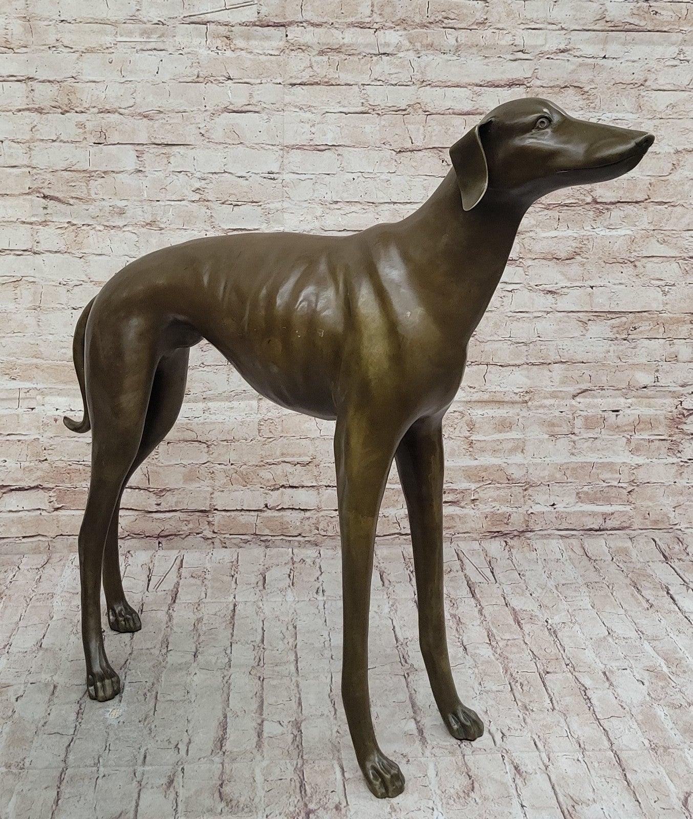 Indoor/ Outdoor Extra Large Whippet Greyhound Museum Quality Artwork Bronze