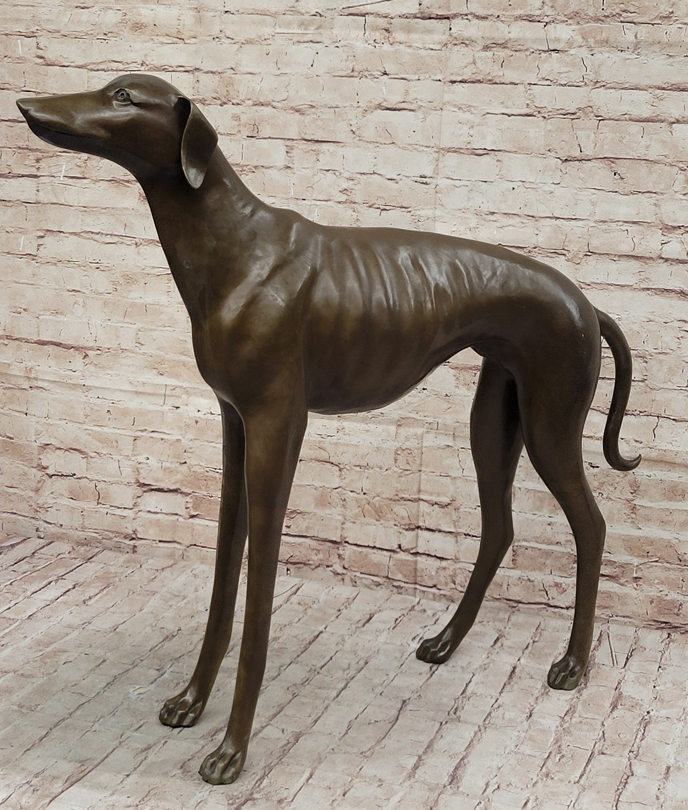 Indoor/ Outdoor Extra Large Whippet Greyhound Museum Quality Artwork Bronze
