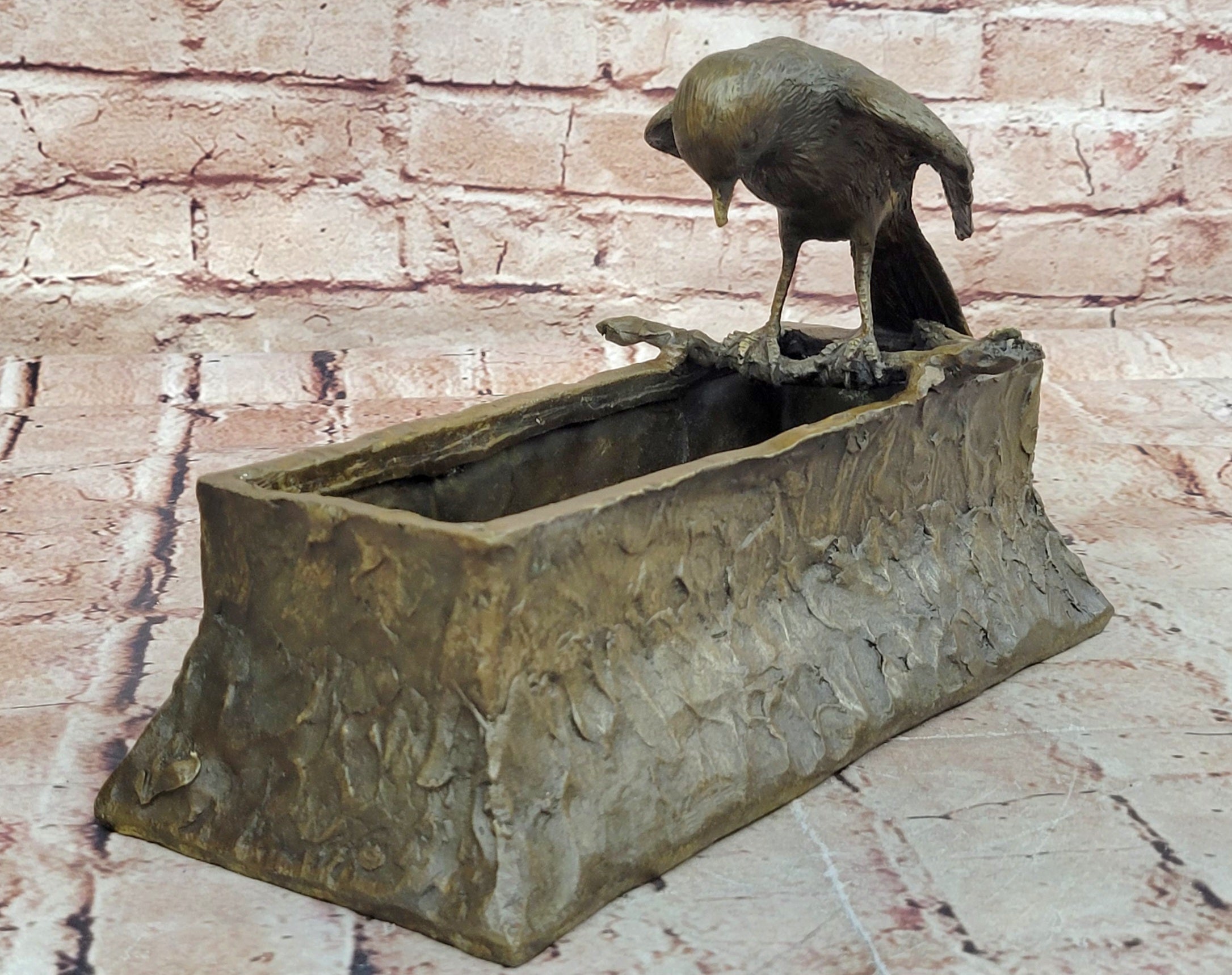 Genuine Real Bronze Bird Bath Planter: Enhance Your Home and Outdoor Spaces