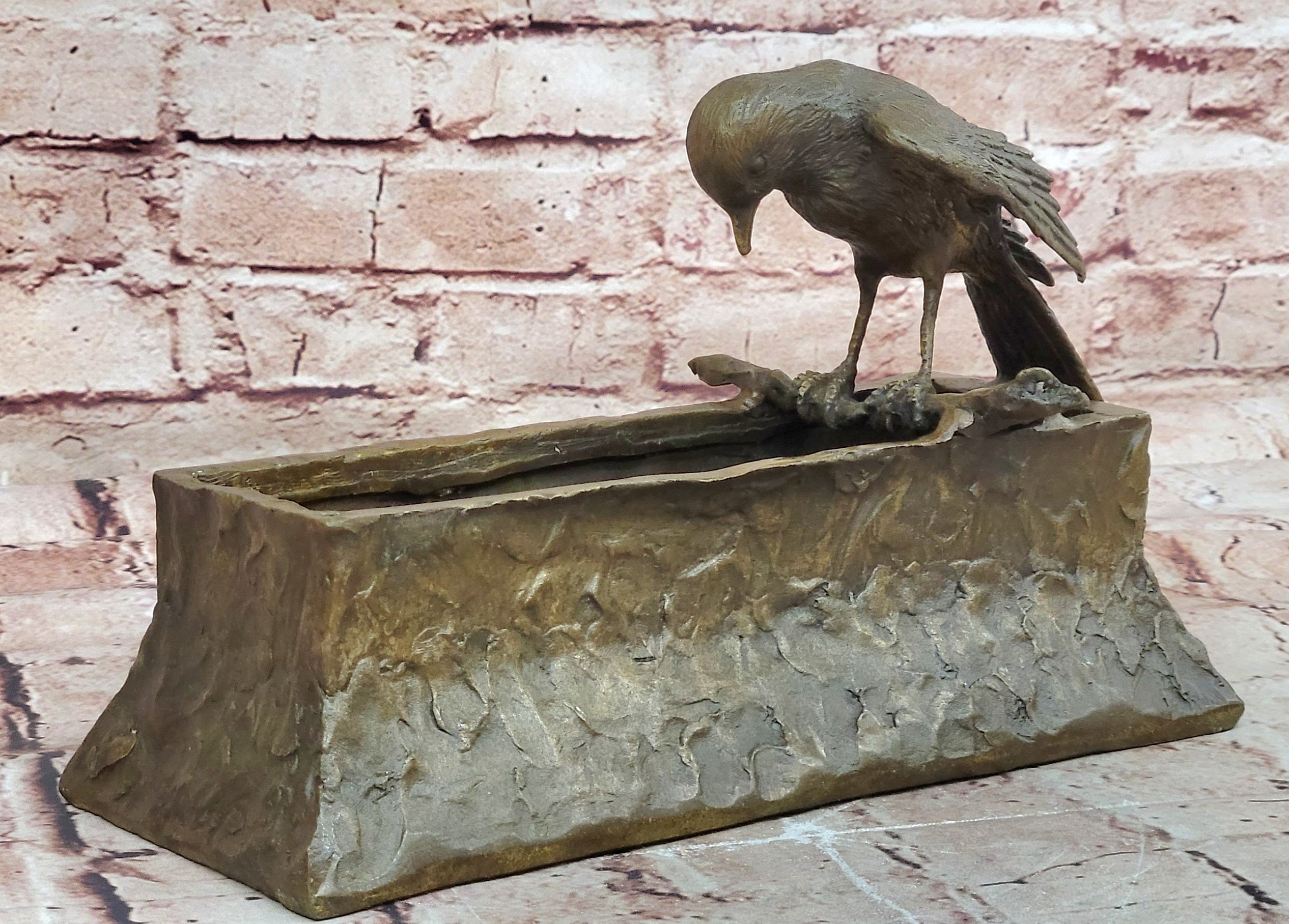 Genuine Real Bronze Bird Bath Planter: Enhance Your Home and Outdoor Spaces