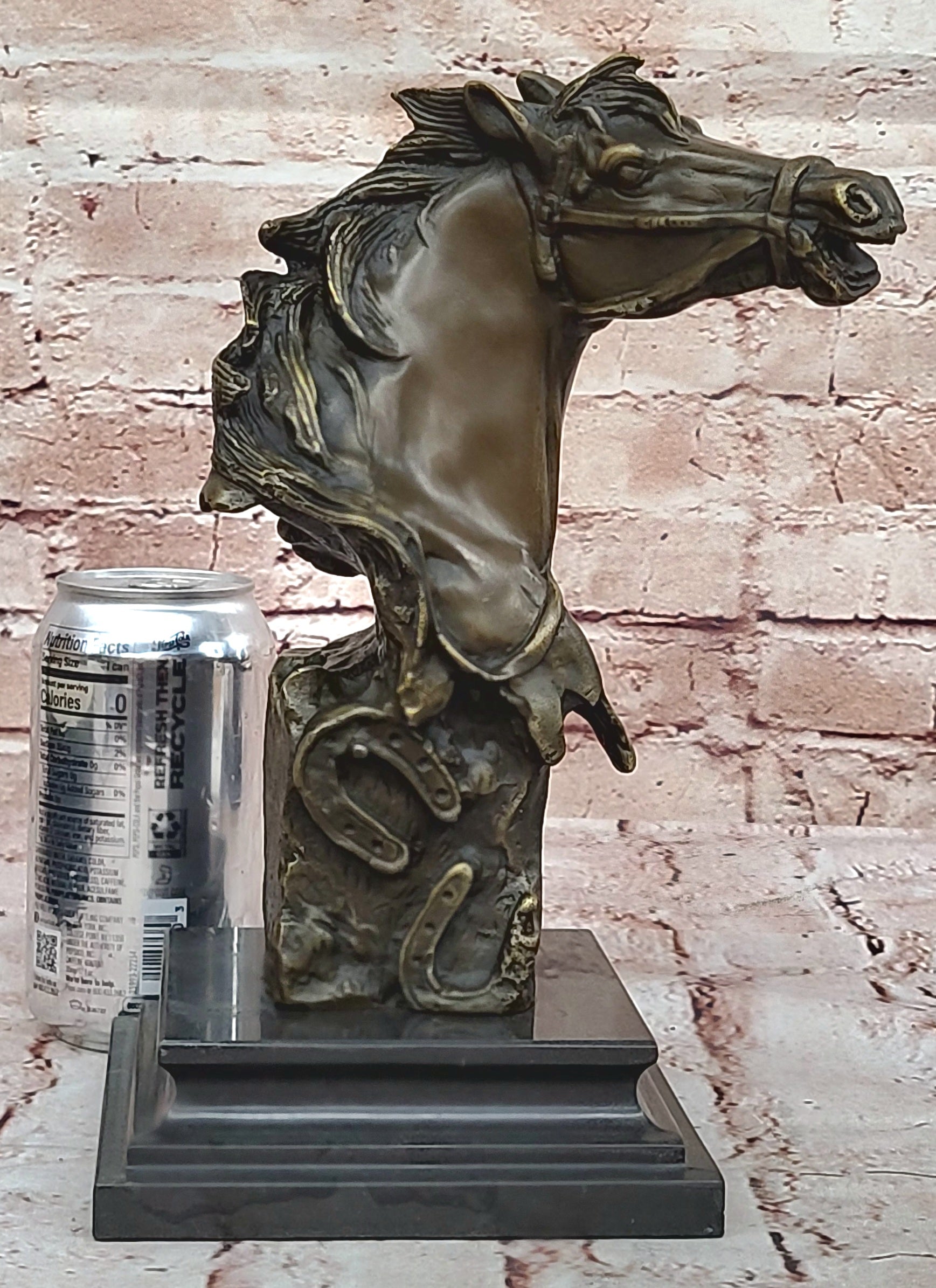 Original Milo Gorgeous Bust Horse Head Bronze Figure Sculpture Art Figurine